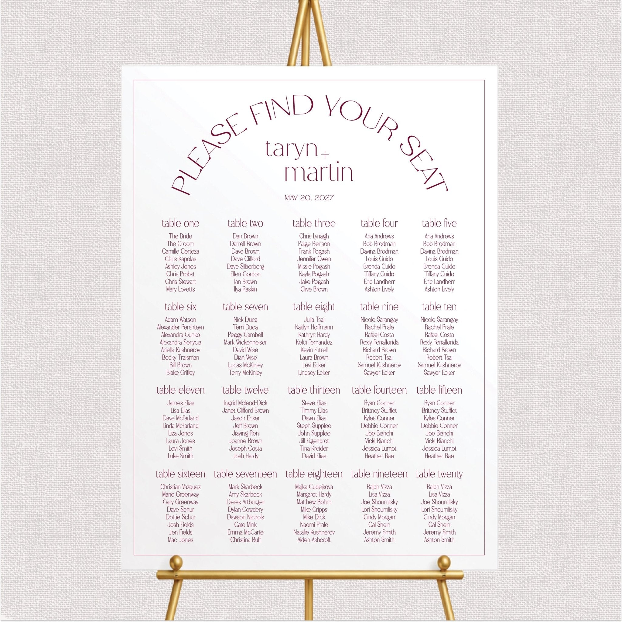 Wedding Seating Chart Sign