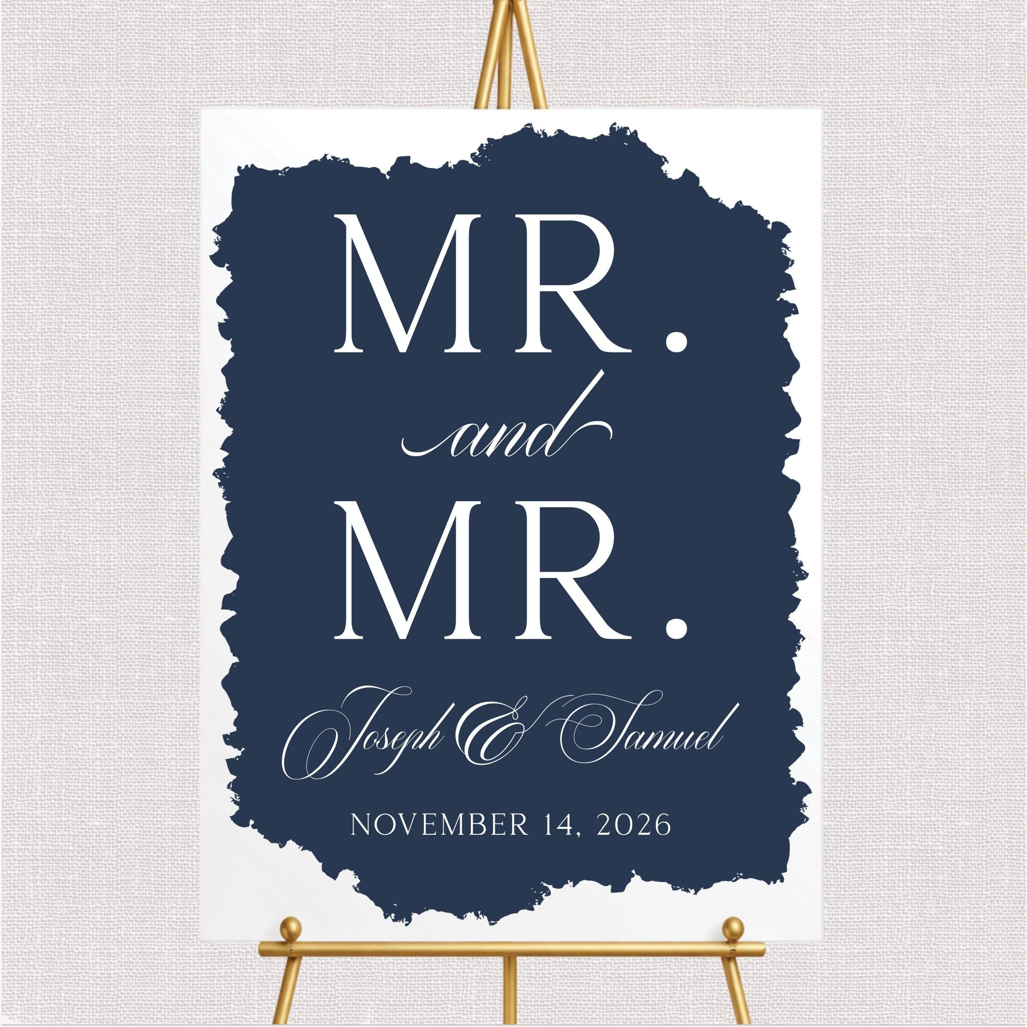 Brush Effect LGBTQ Wedding Welcome Sign