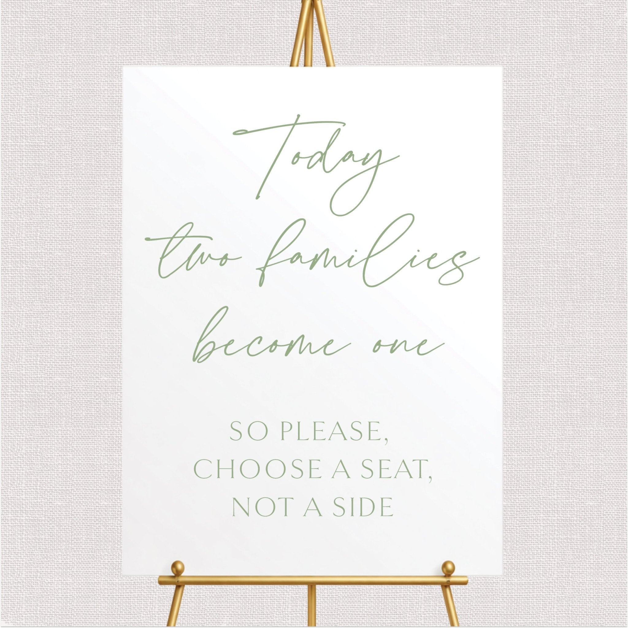 Two Families Become One Wedding Ceremony Sign