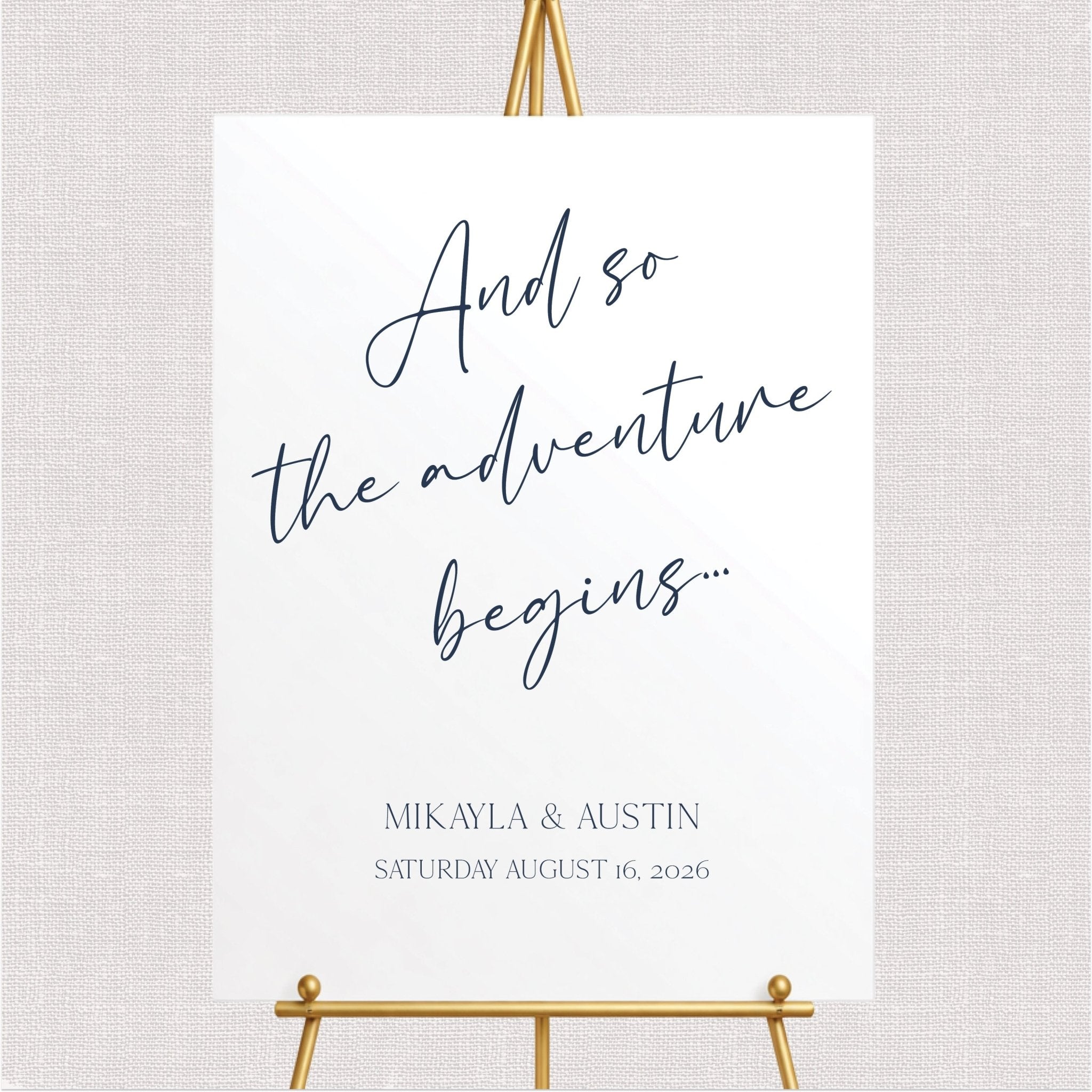 And So The Adventure Begins Wedding Welcome Sign