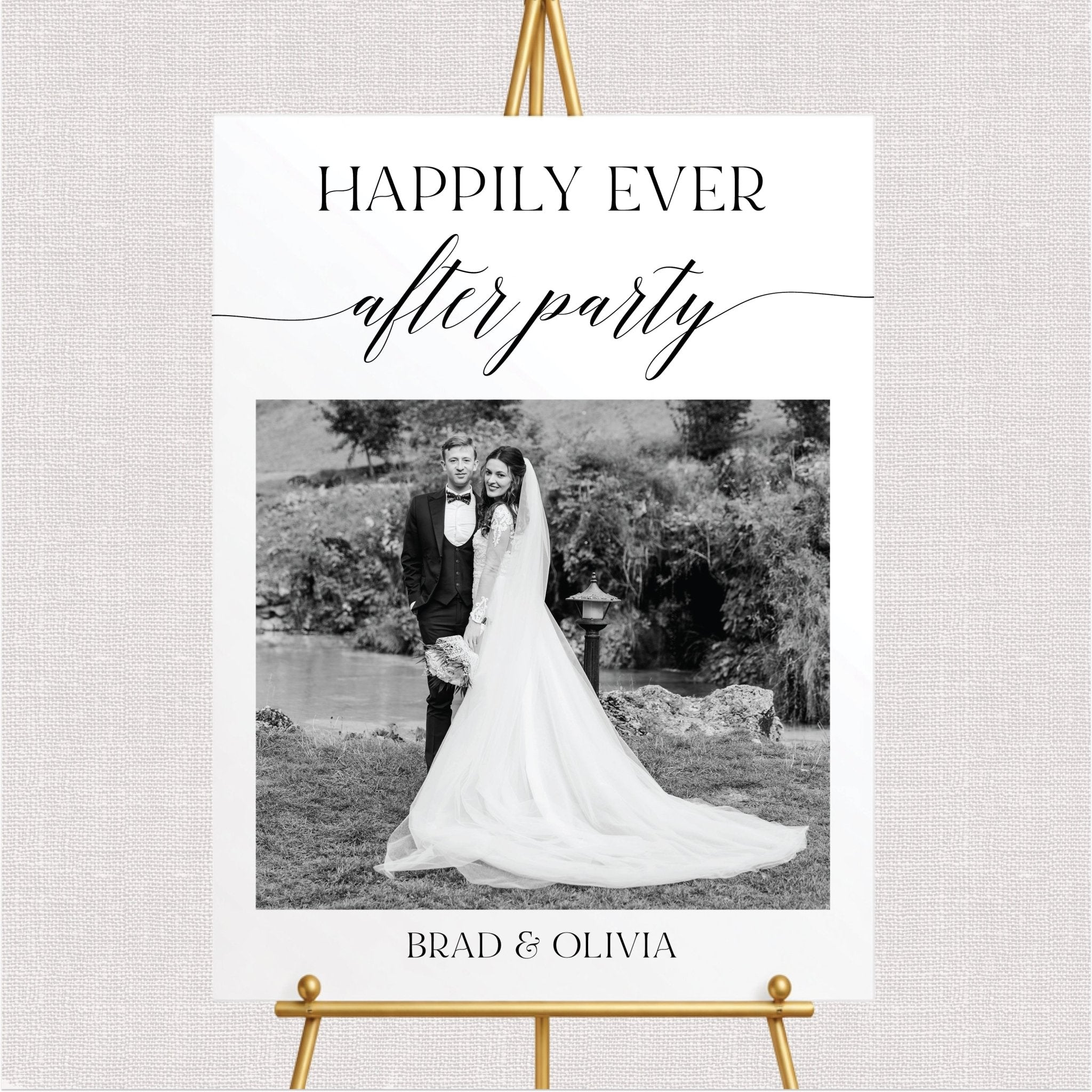 Happily Ever After Party Custom Photo Wedding Sign