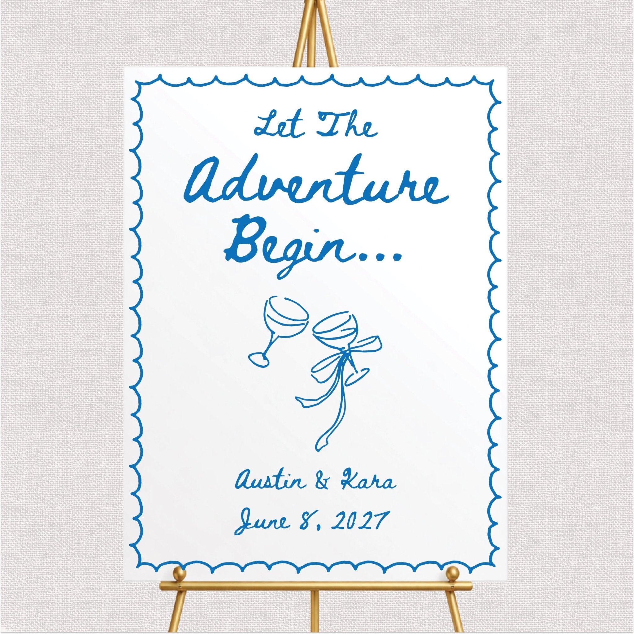 Let The Adventure Begin Wedding Welcome Sign
