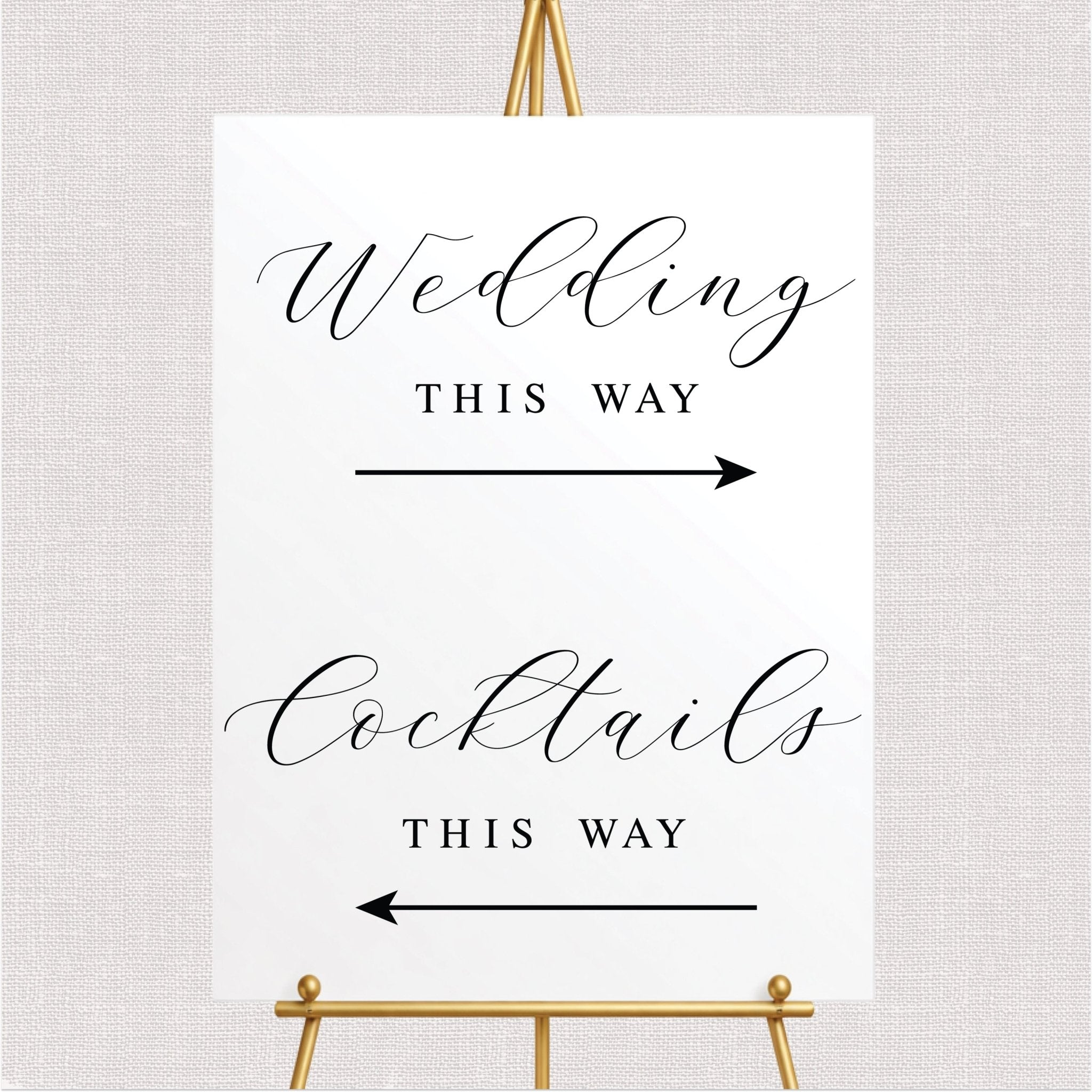 Wedding & Cocktails Directional Ceremony Sign