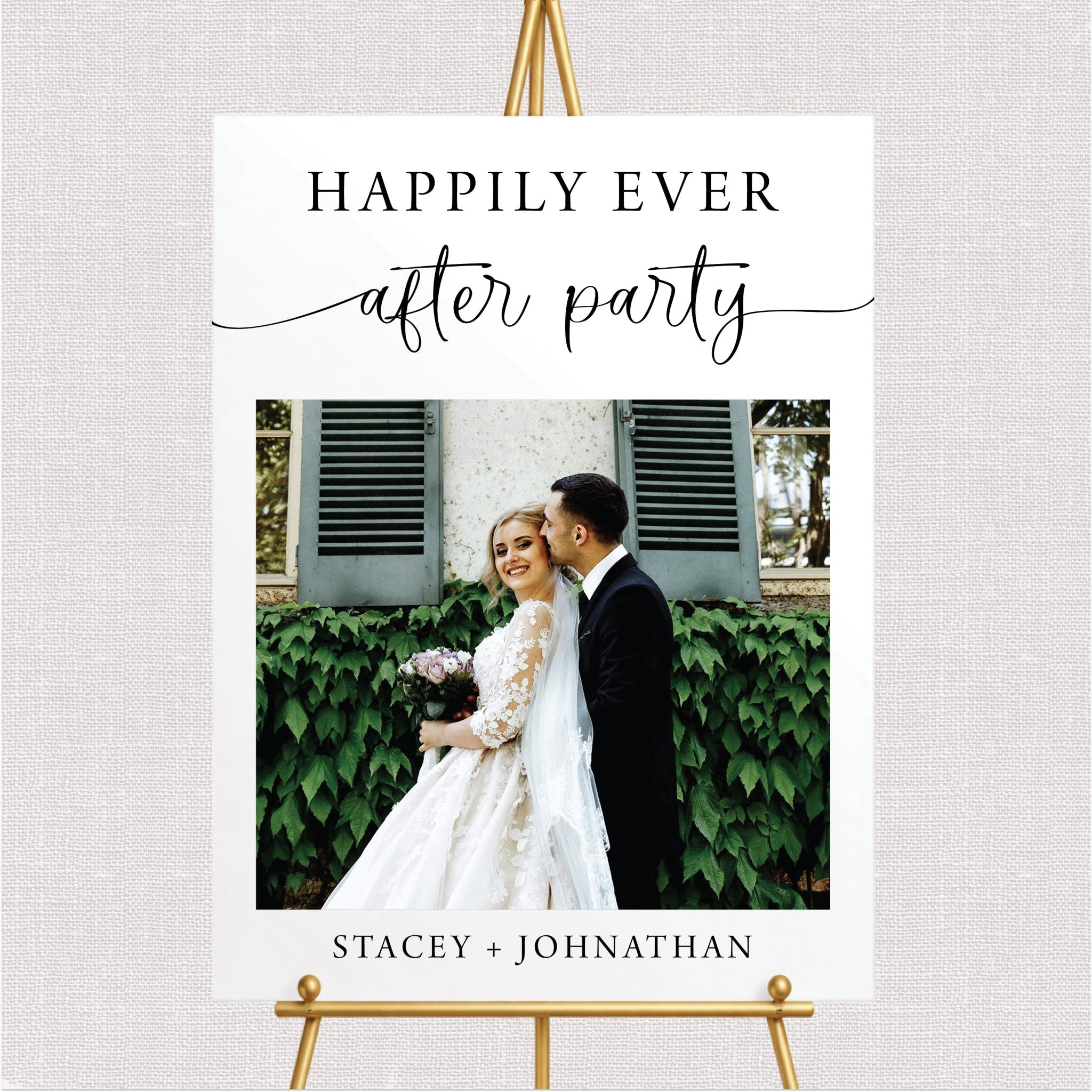 Happily Ever After Party Custom Photo Wedding Sign