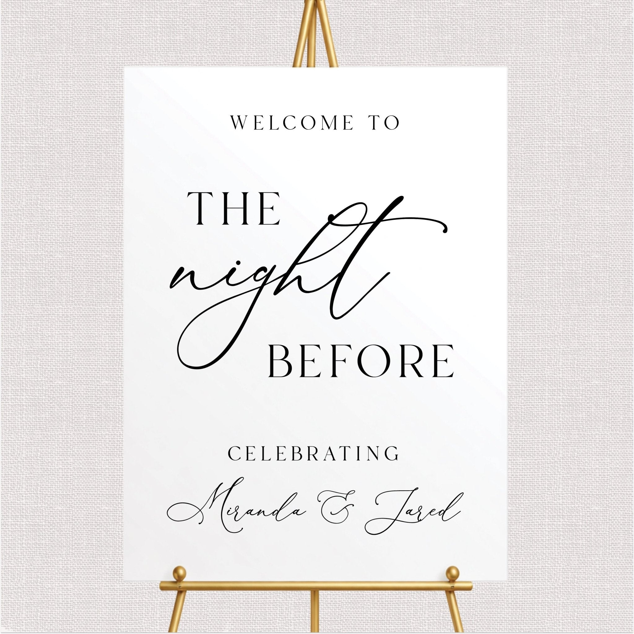 The Night Before Personalized Rehearsal Sign