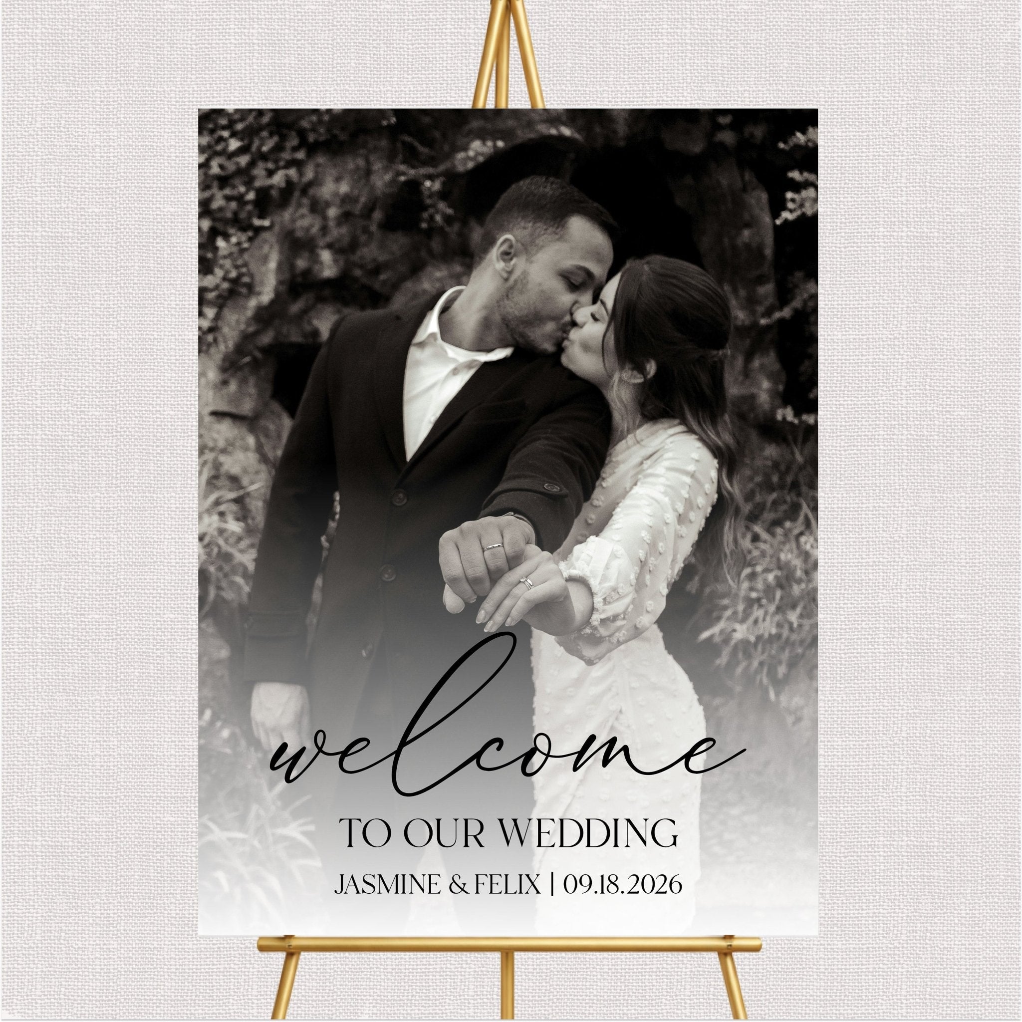 Custom Photo Welcome Sign for Wedding