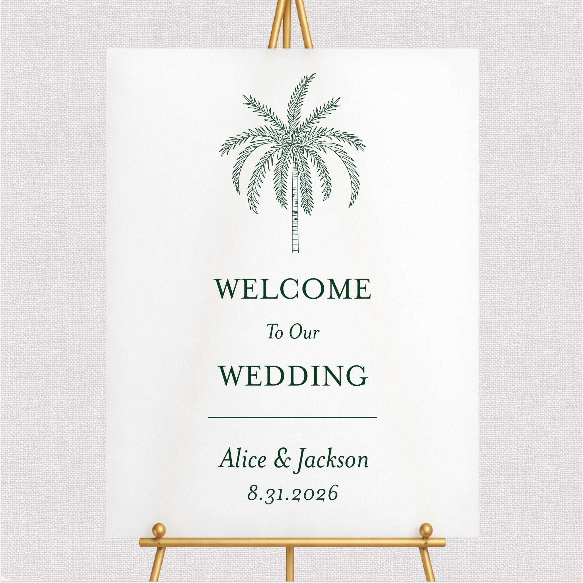 Palm Tree Wedding Welcome Sign