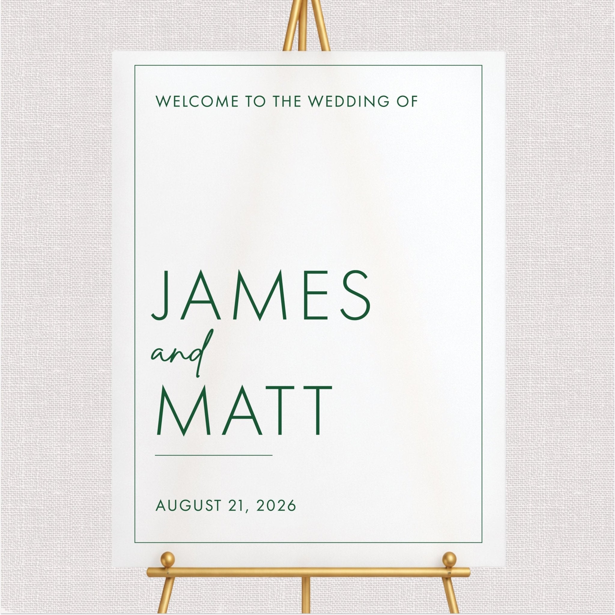 Modern Block LGBTQ Wedding Welcome Sign