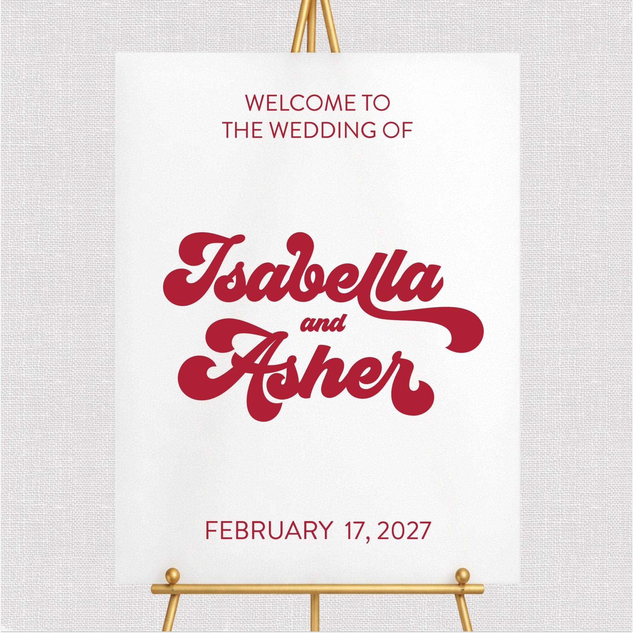 Retro Wedding Welcome Sign