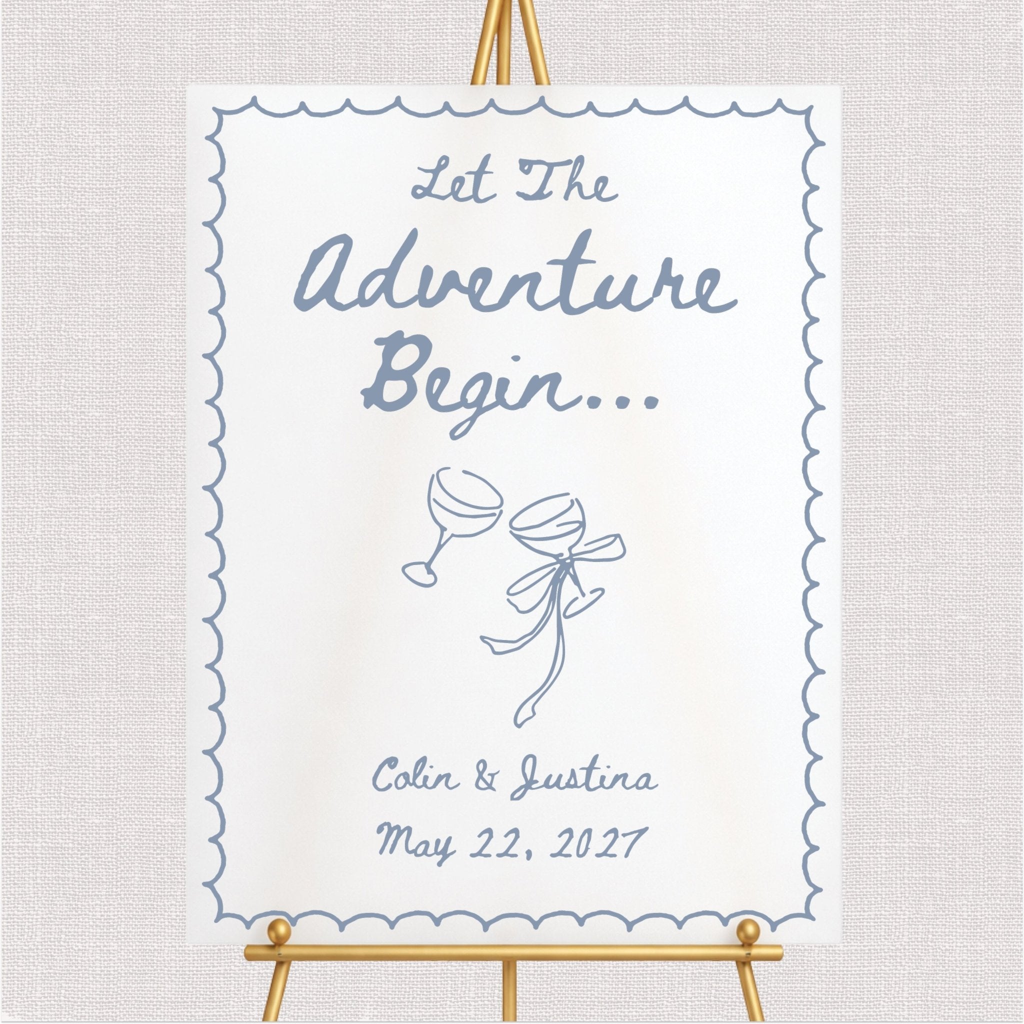 Let The Adventure Begin Wedding Welcome Sign