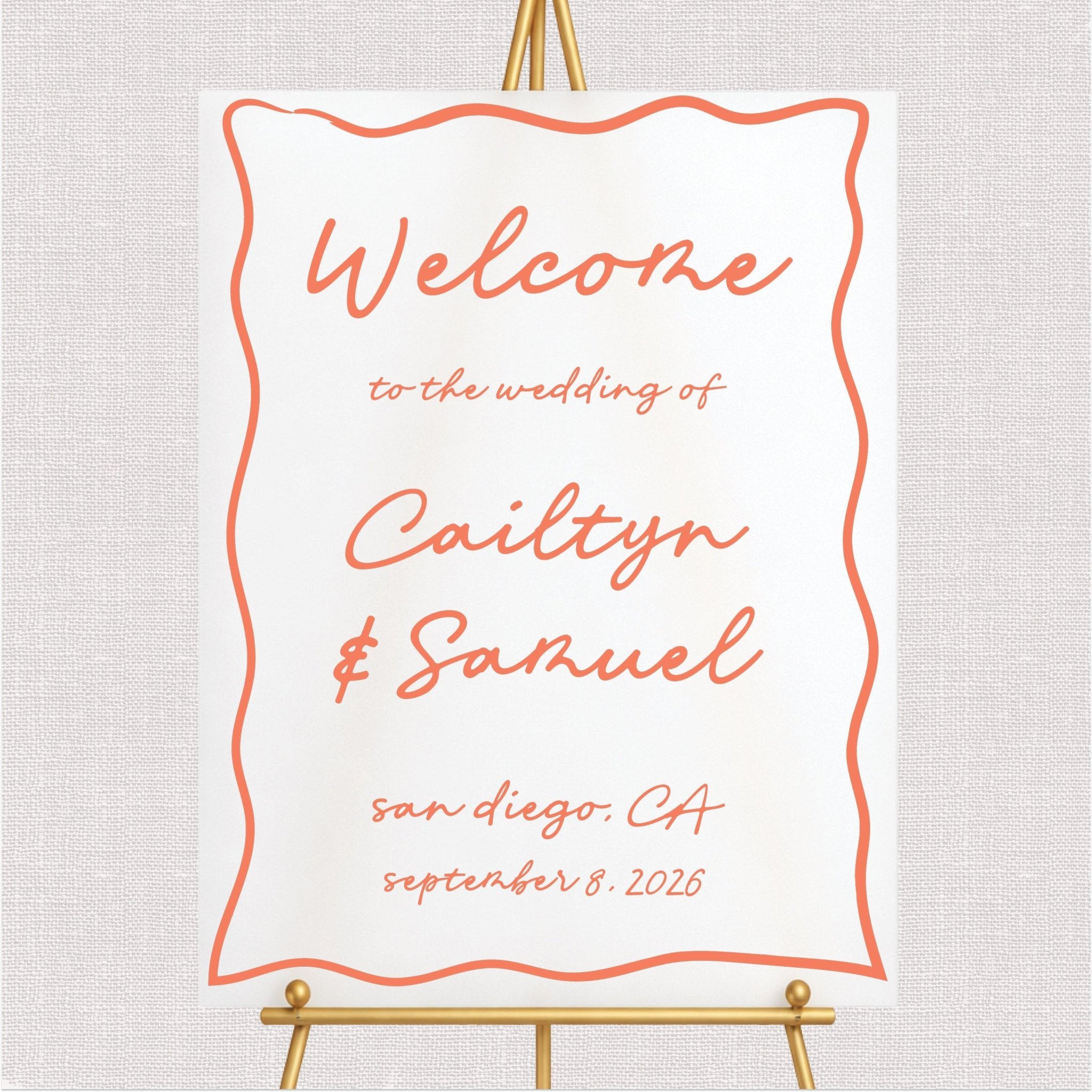 Handwritten Script Wedding Welcome Sign