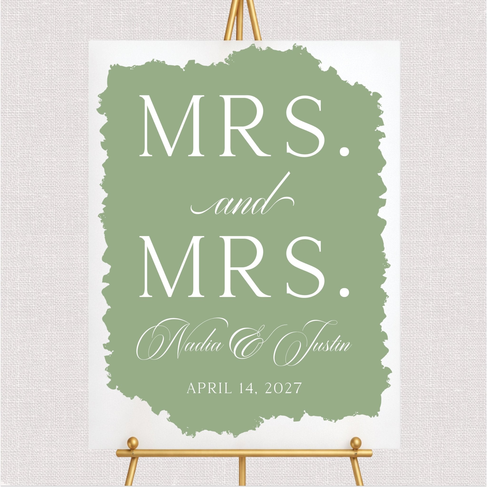 Brush Effect LGBTQ Wedding Welcome Sign