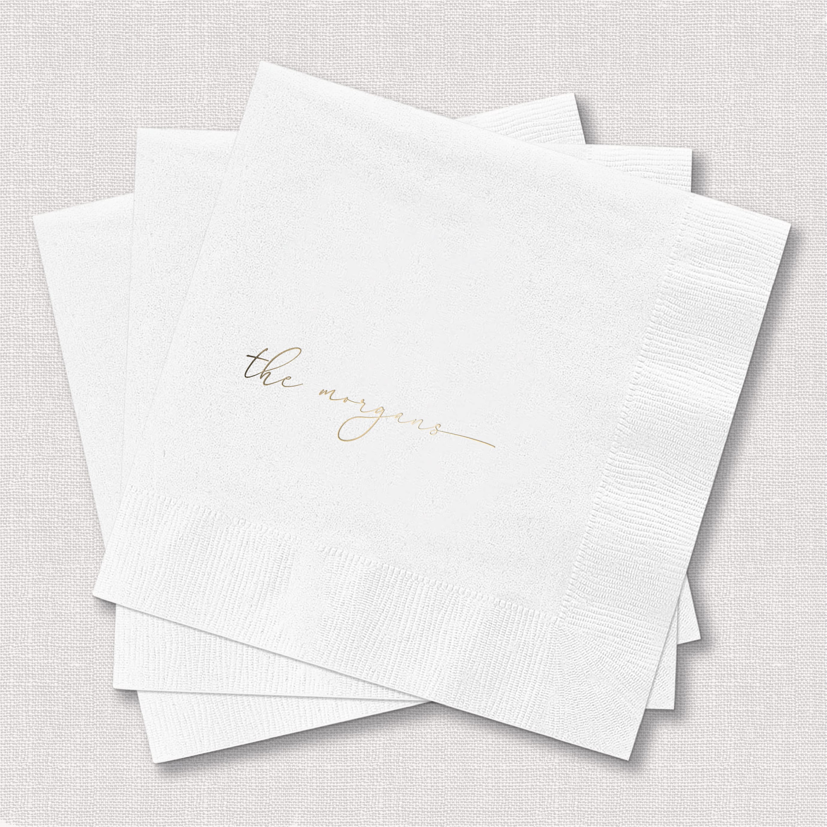 Last Name Wedding Cocktail Napkins