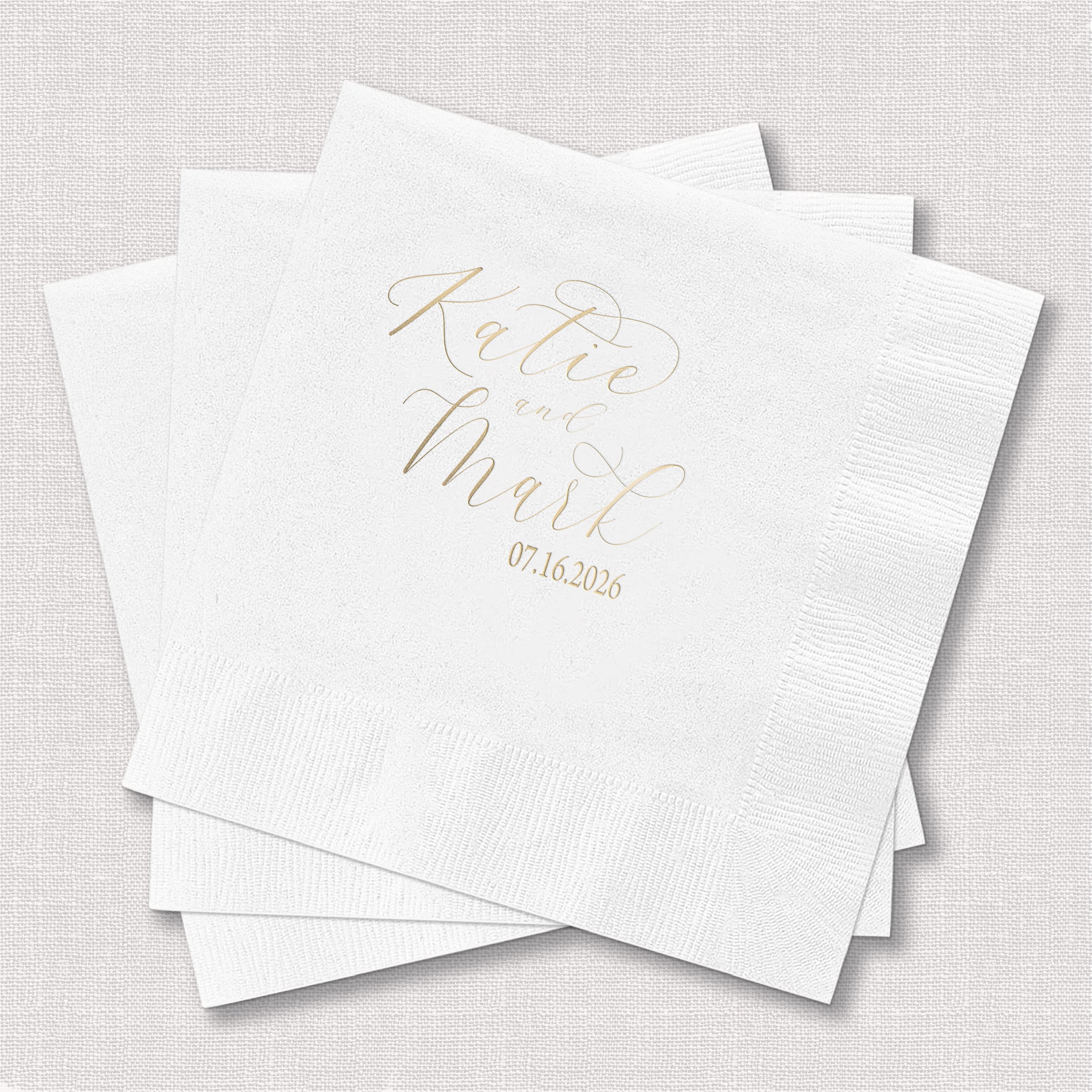 Personalized Wedding Napkins – First Names & Wedding Date
