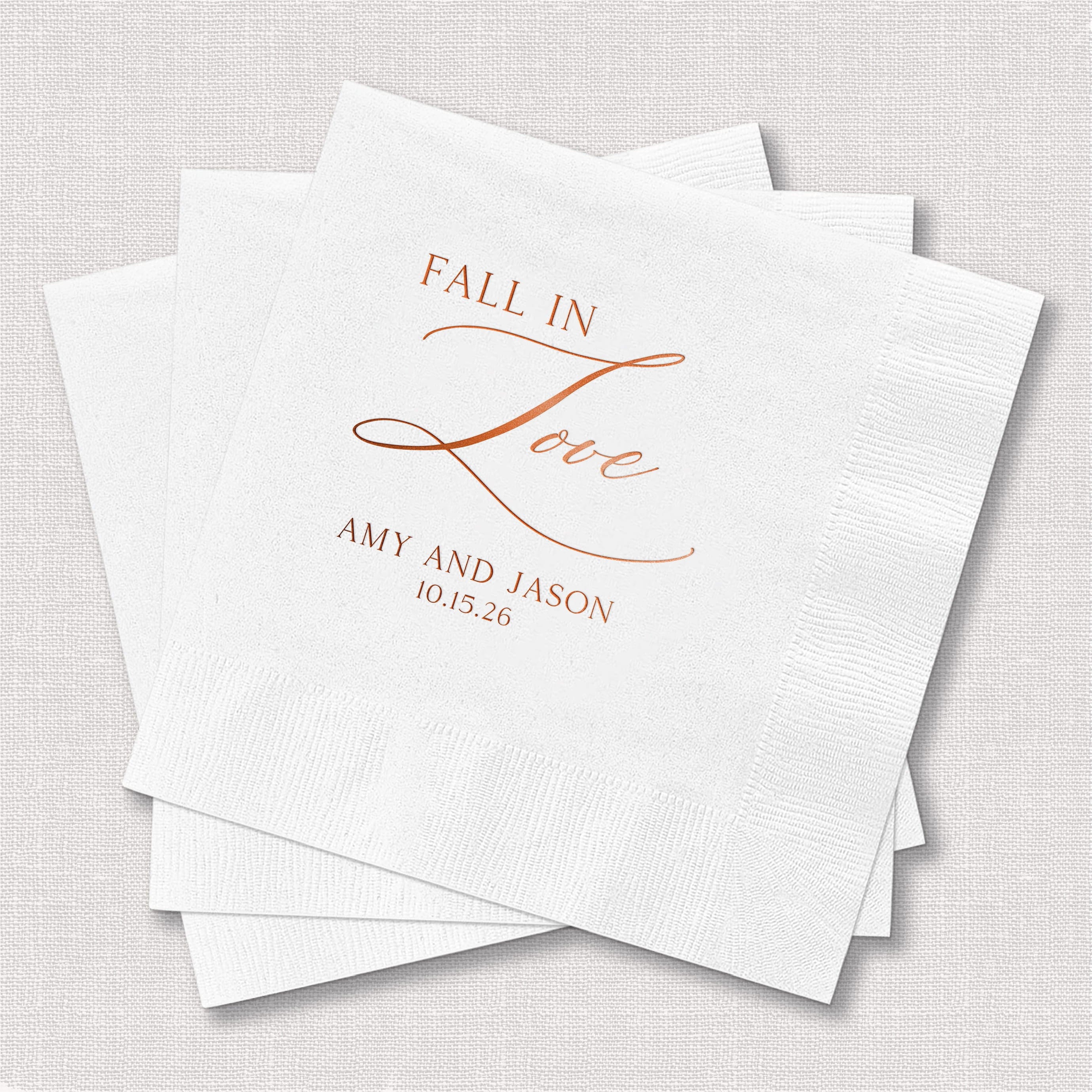 Fall in Love Wedding Napkins