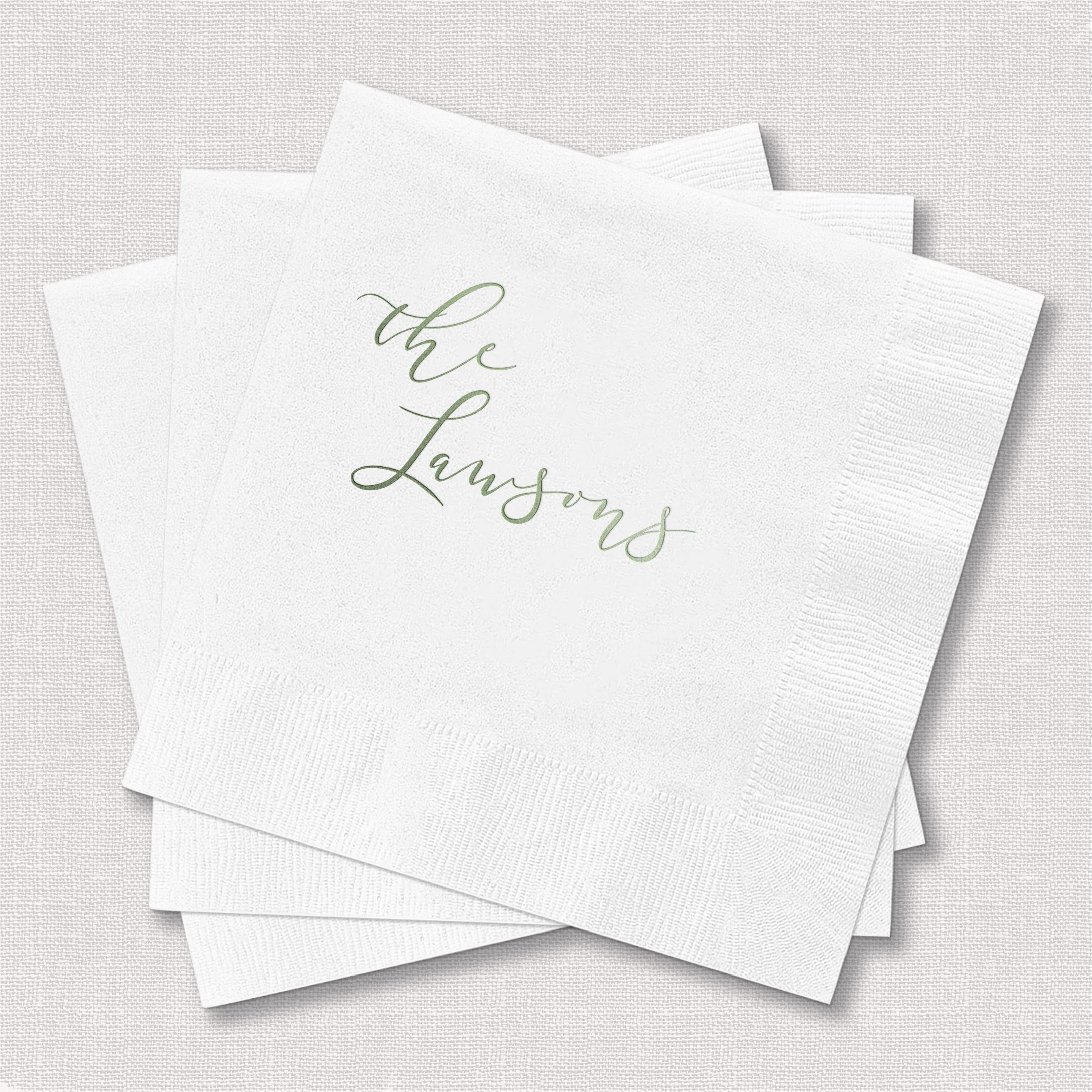 Custom Last Name Napkins – Script Family Name Design