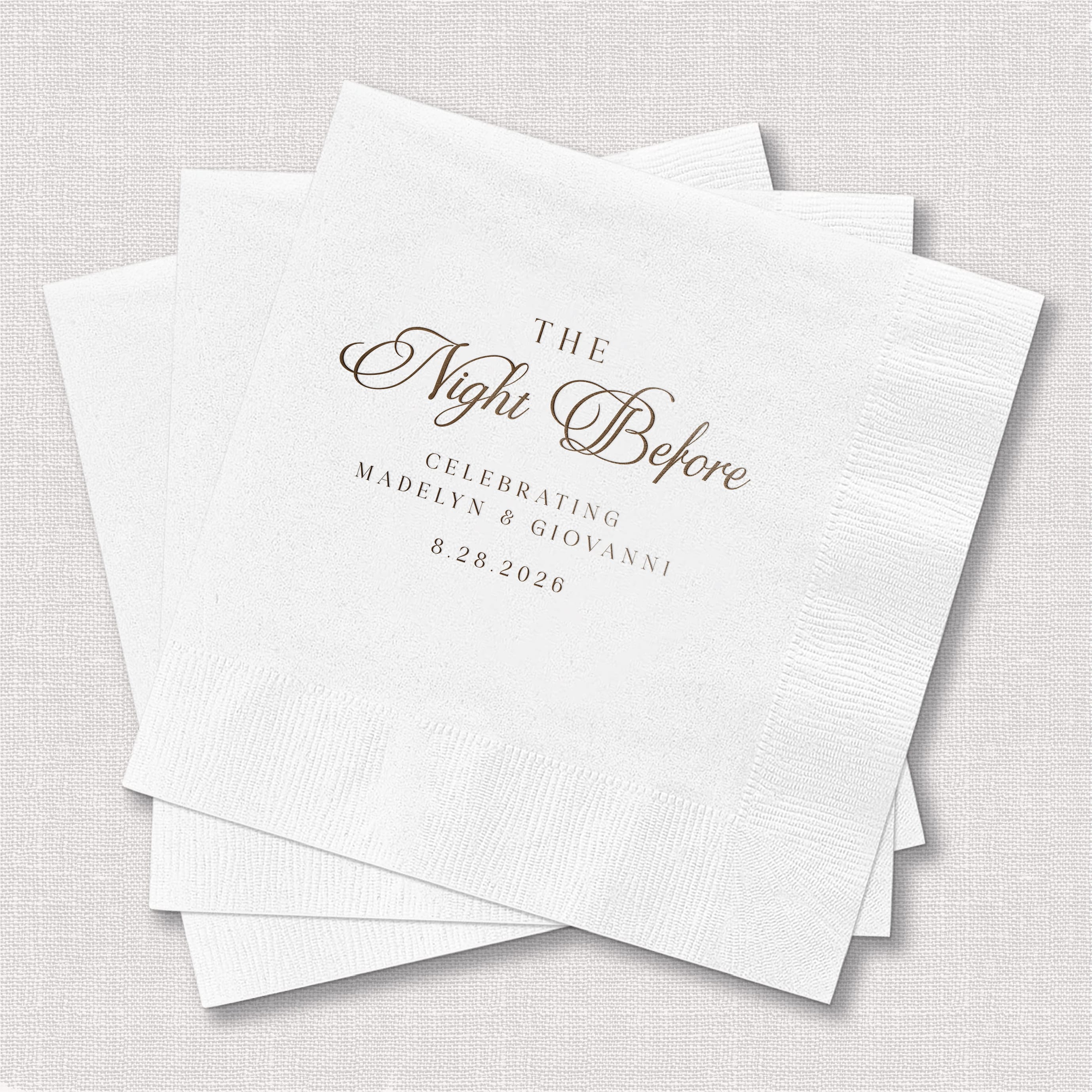 Elegant Night Before Rehearsal Dinner Wedding Napkins