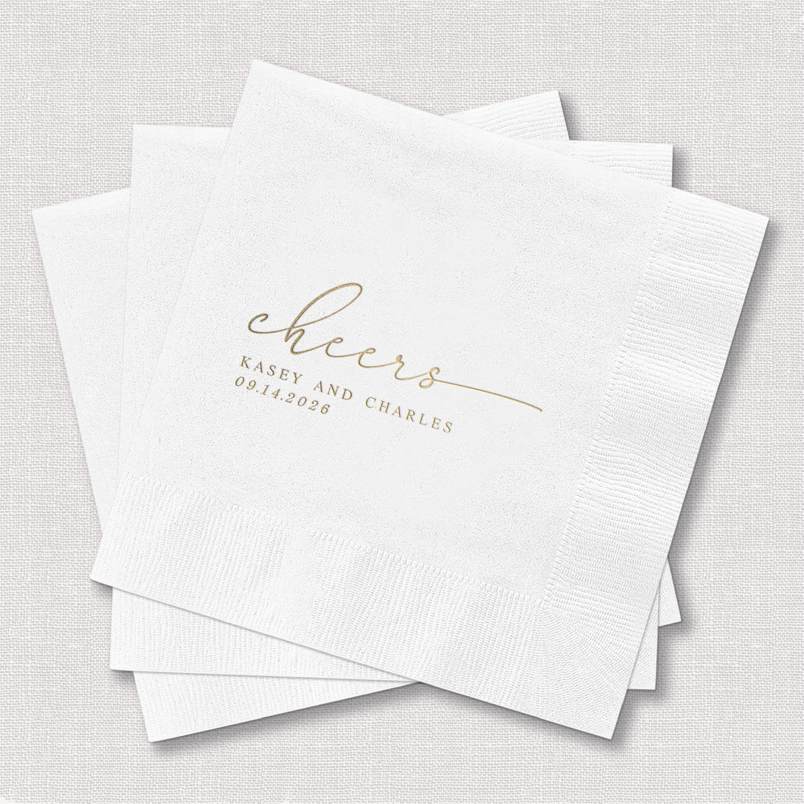 Cheers! Personalized Wedding Napkins