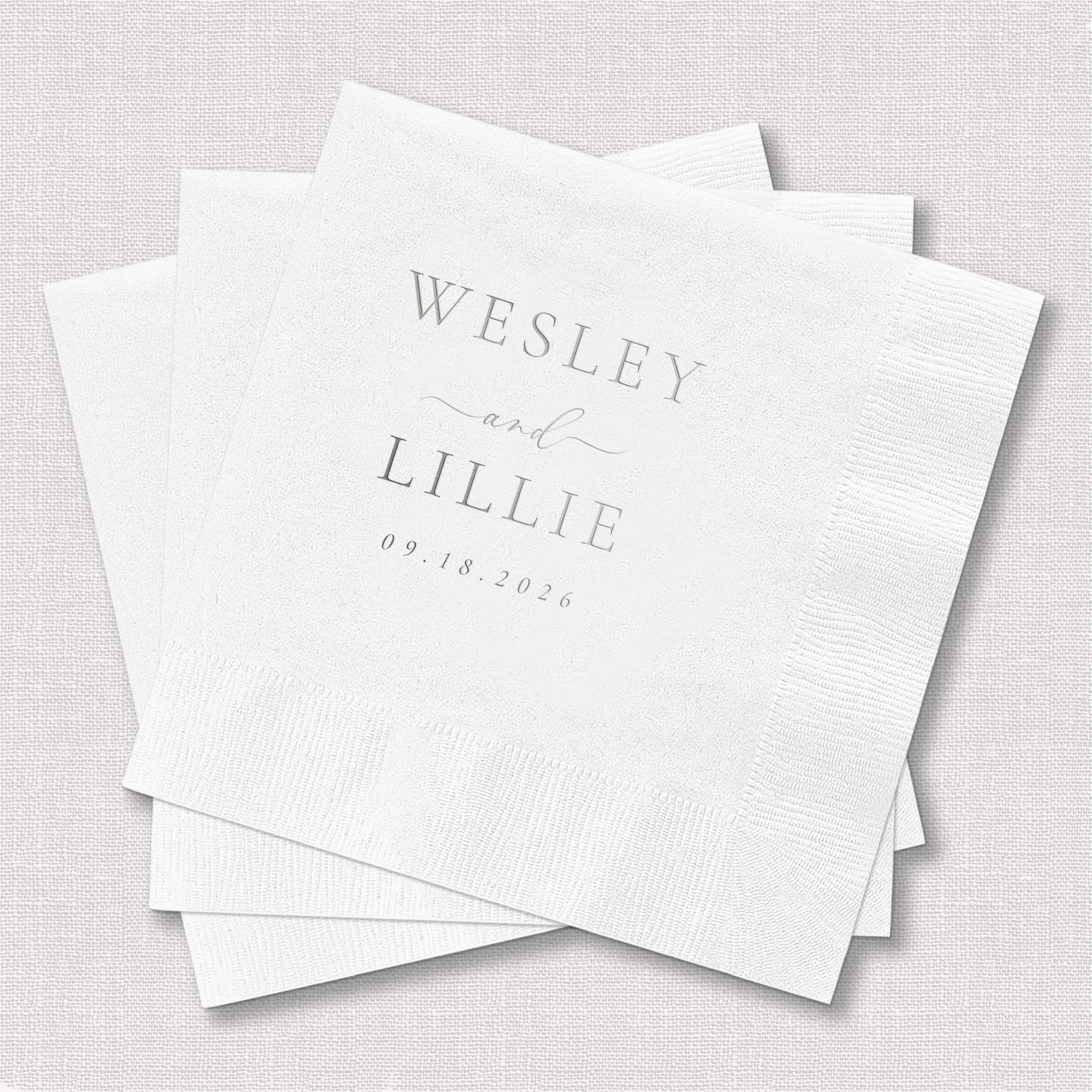 Classic Name Wedding Napkins