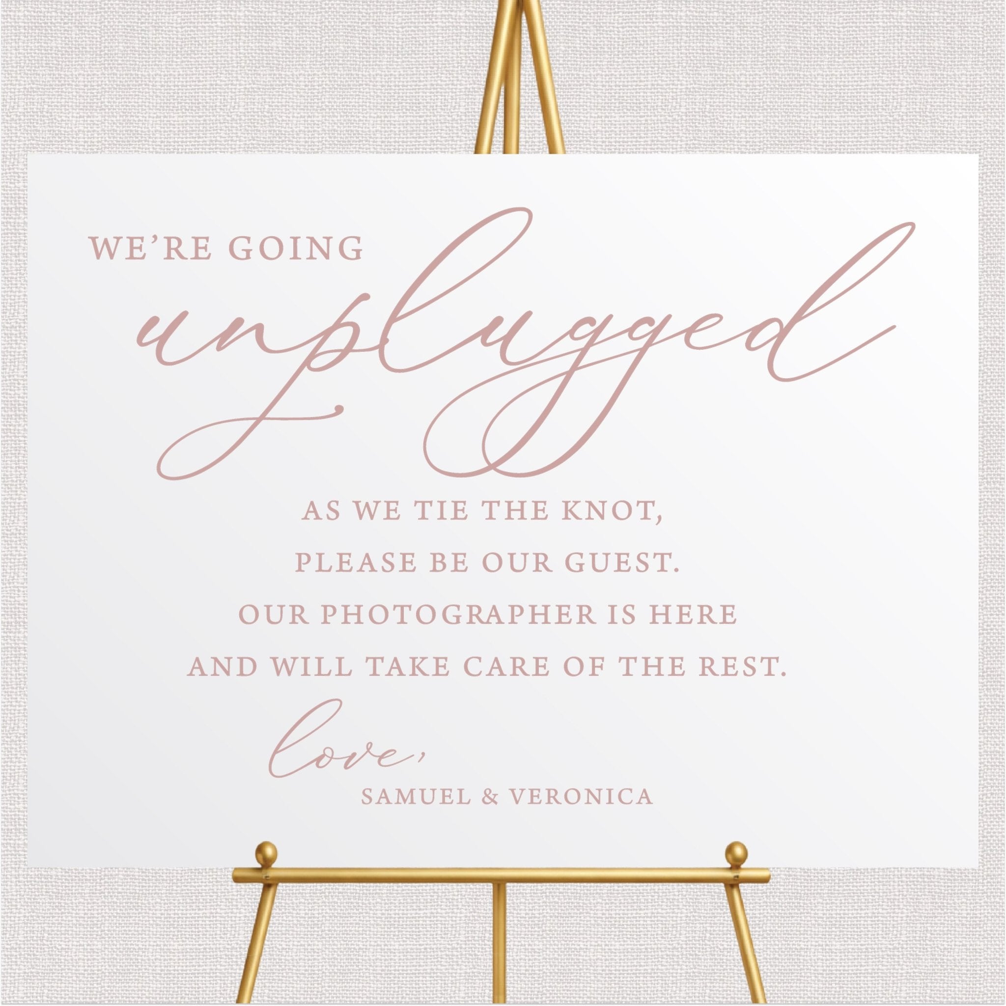 We're Going Unplugged Ceremony Sign
