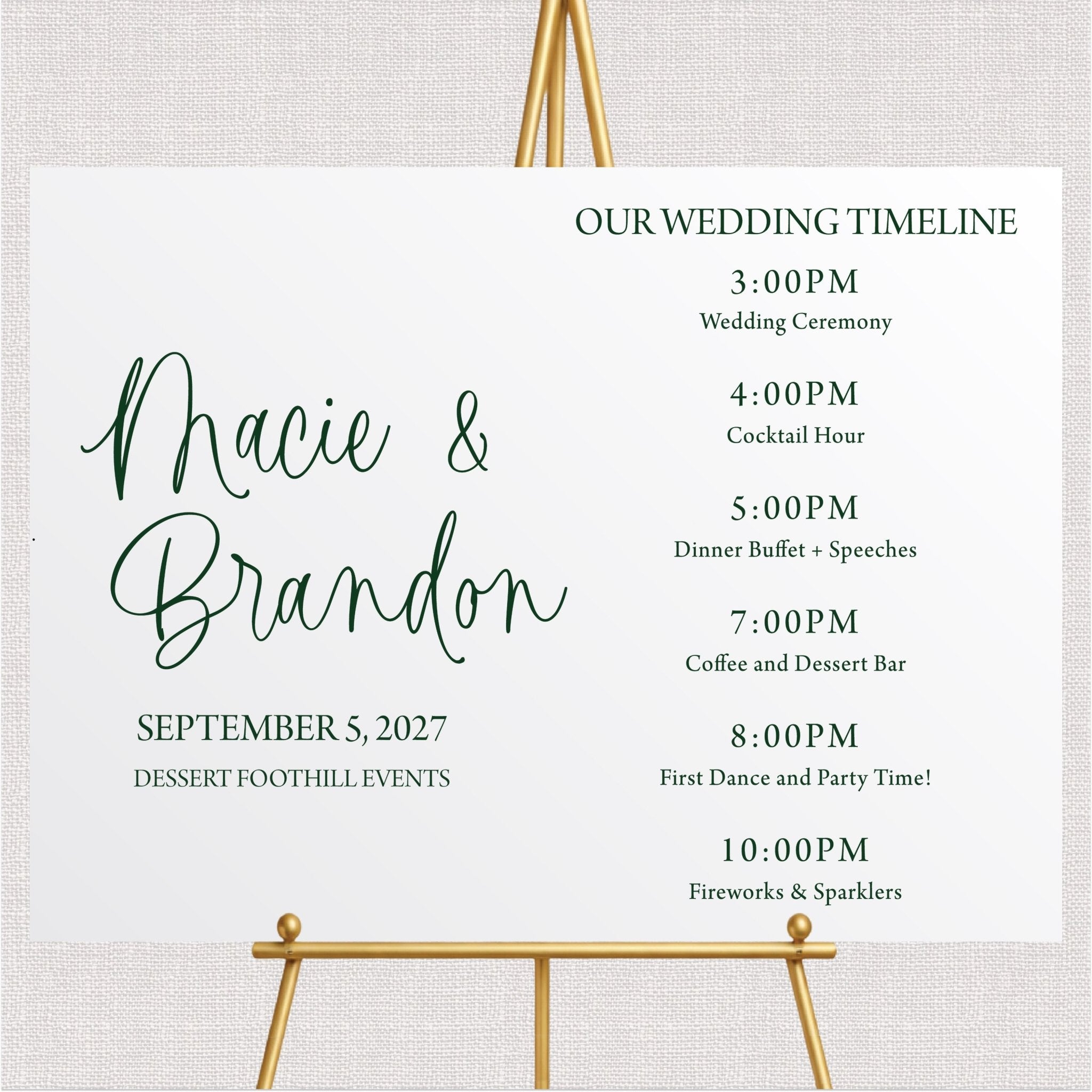Boho Order of Events Welcome Sign