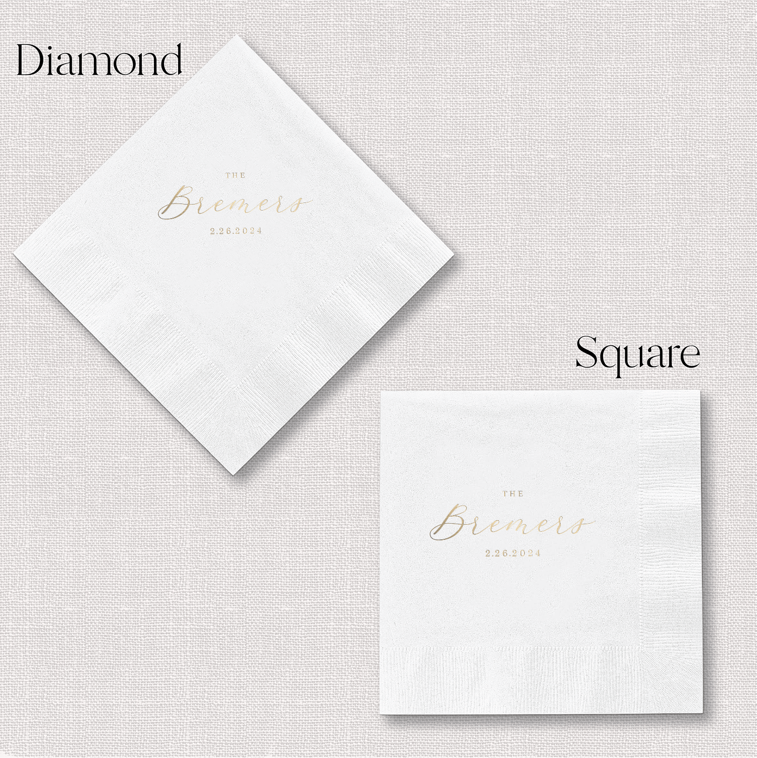 Last Name Wedding Napkins