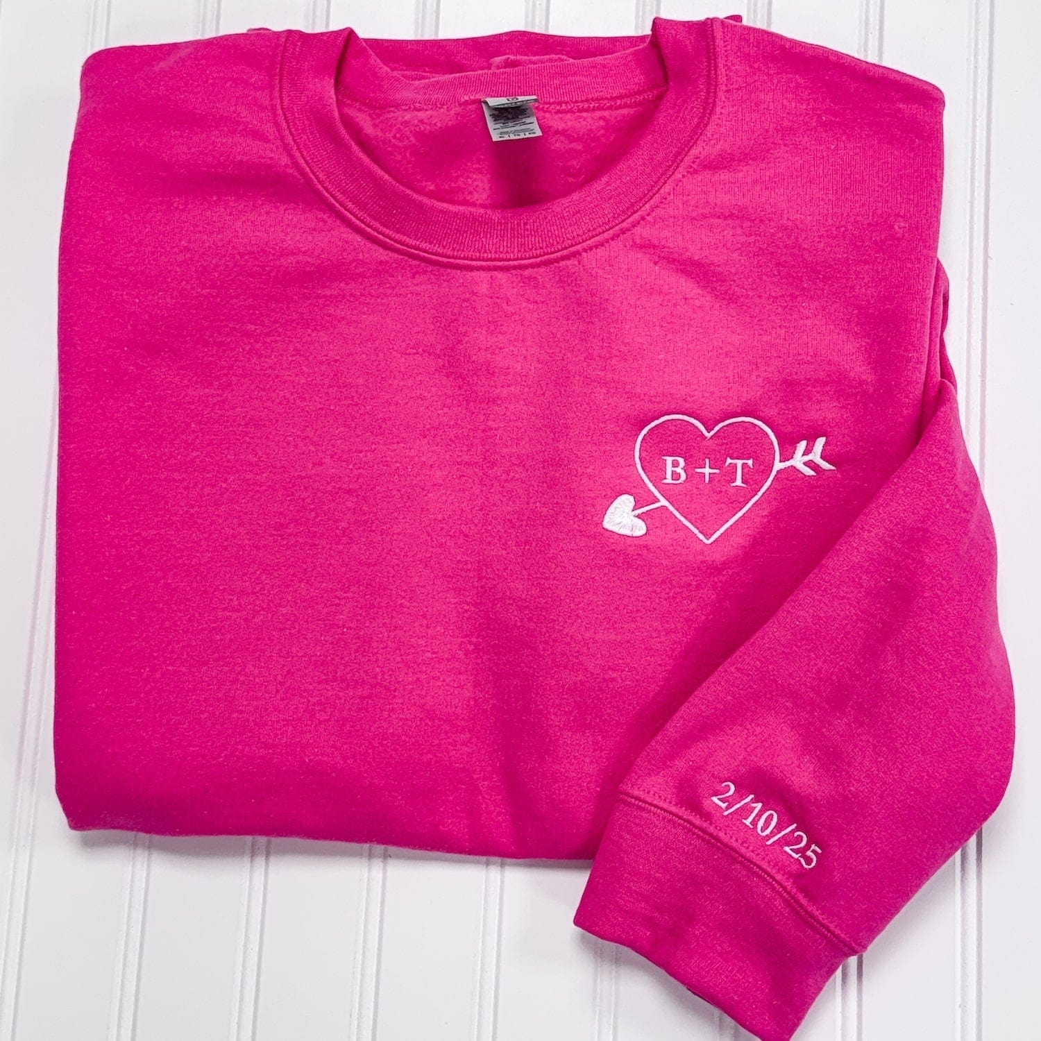 Personalized Initial Heart Valentine Sweatshirt - Sweatshirt - Embroidery