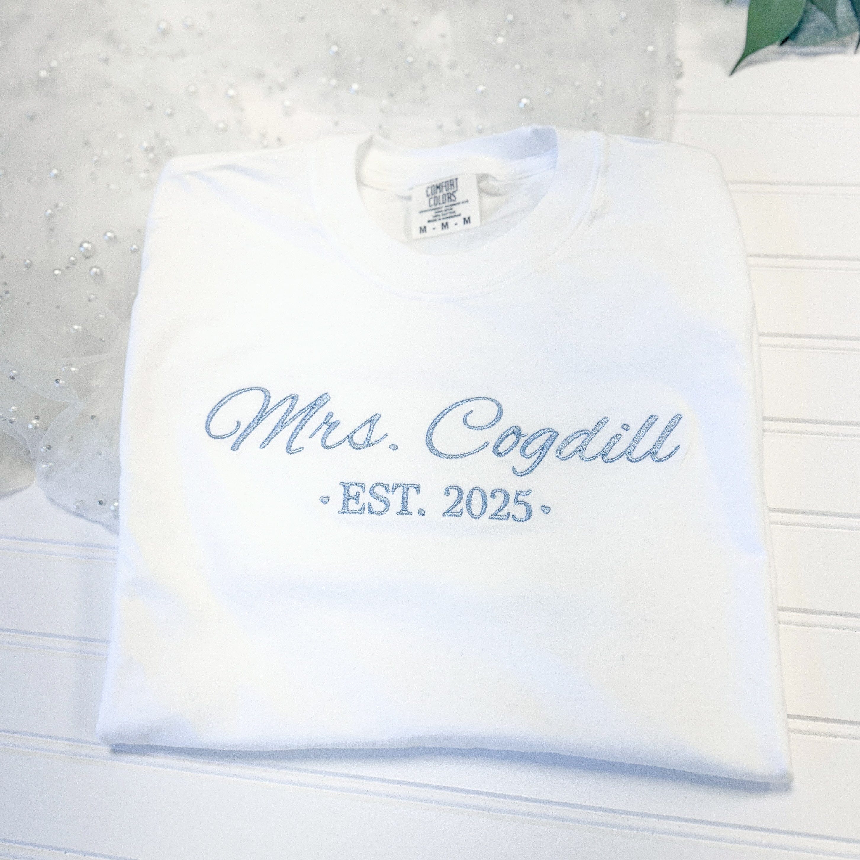 Personalized Bride T-Shirt - February Bride Club Tee Design - Embroidery - Tshirt