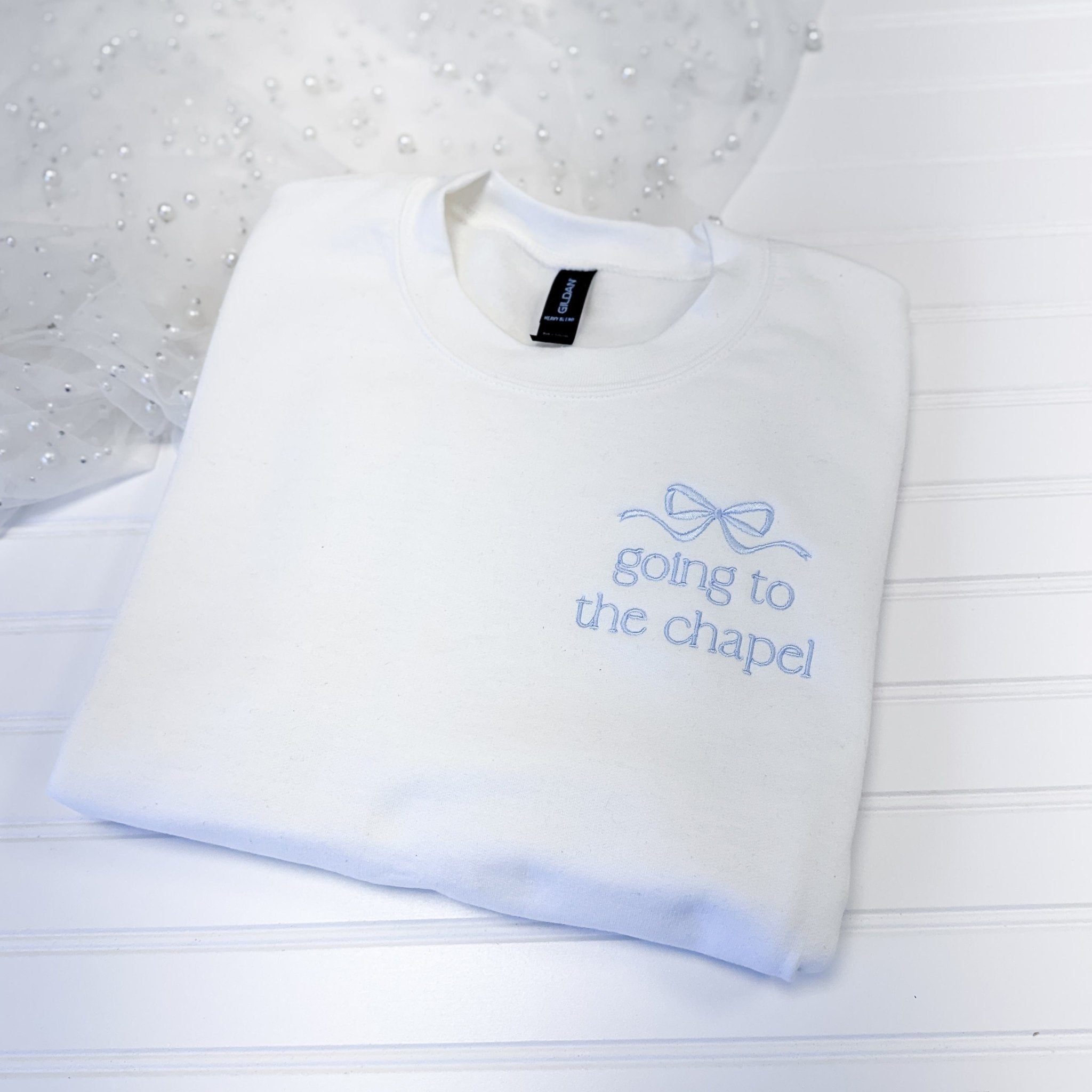 Going to the Chapel embroidered sweatshirt