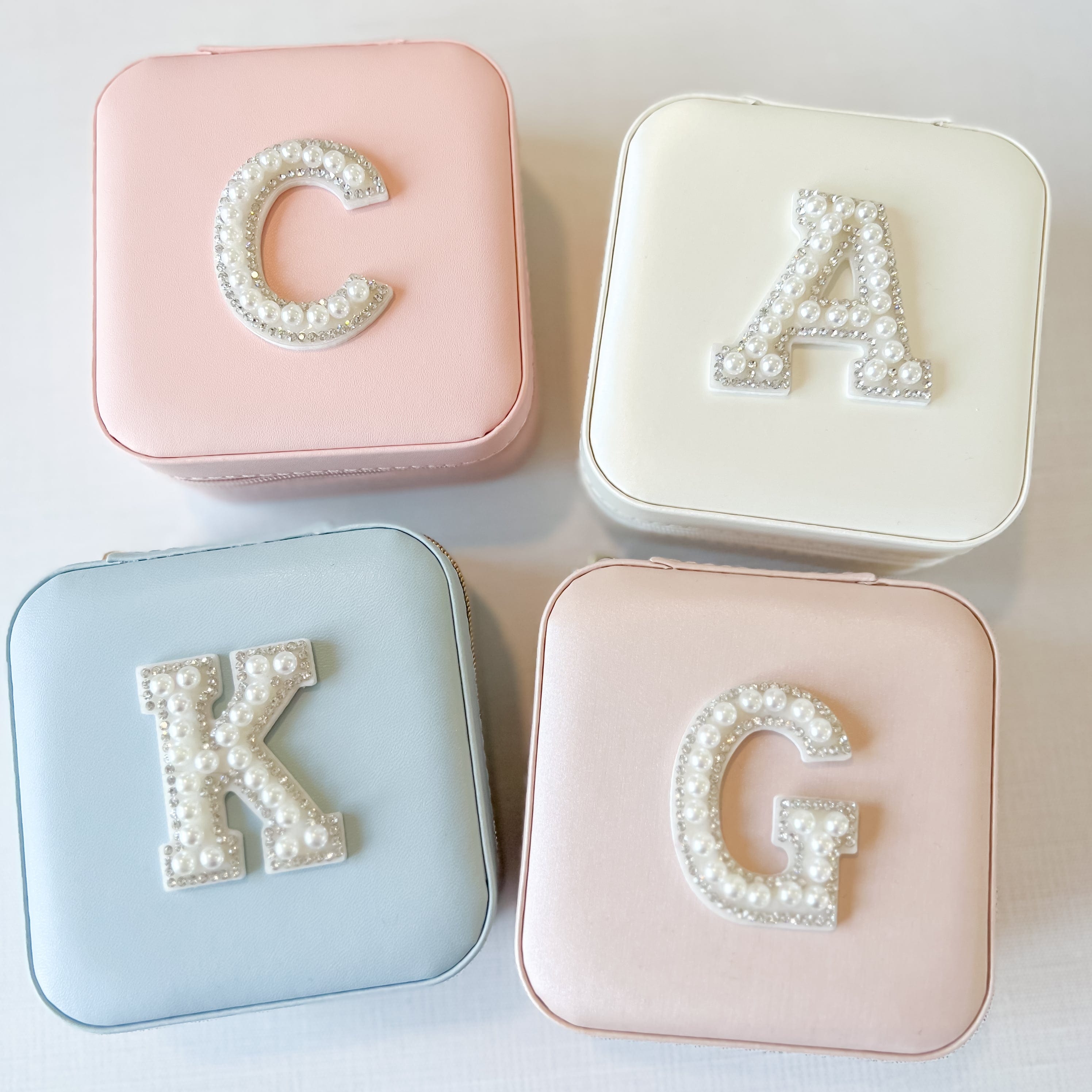 Pearl Initial Monogram Jewelry Box - Jewelry Box