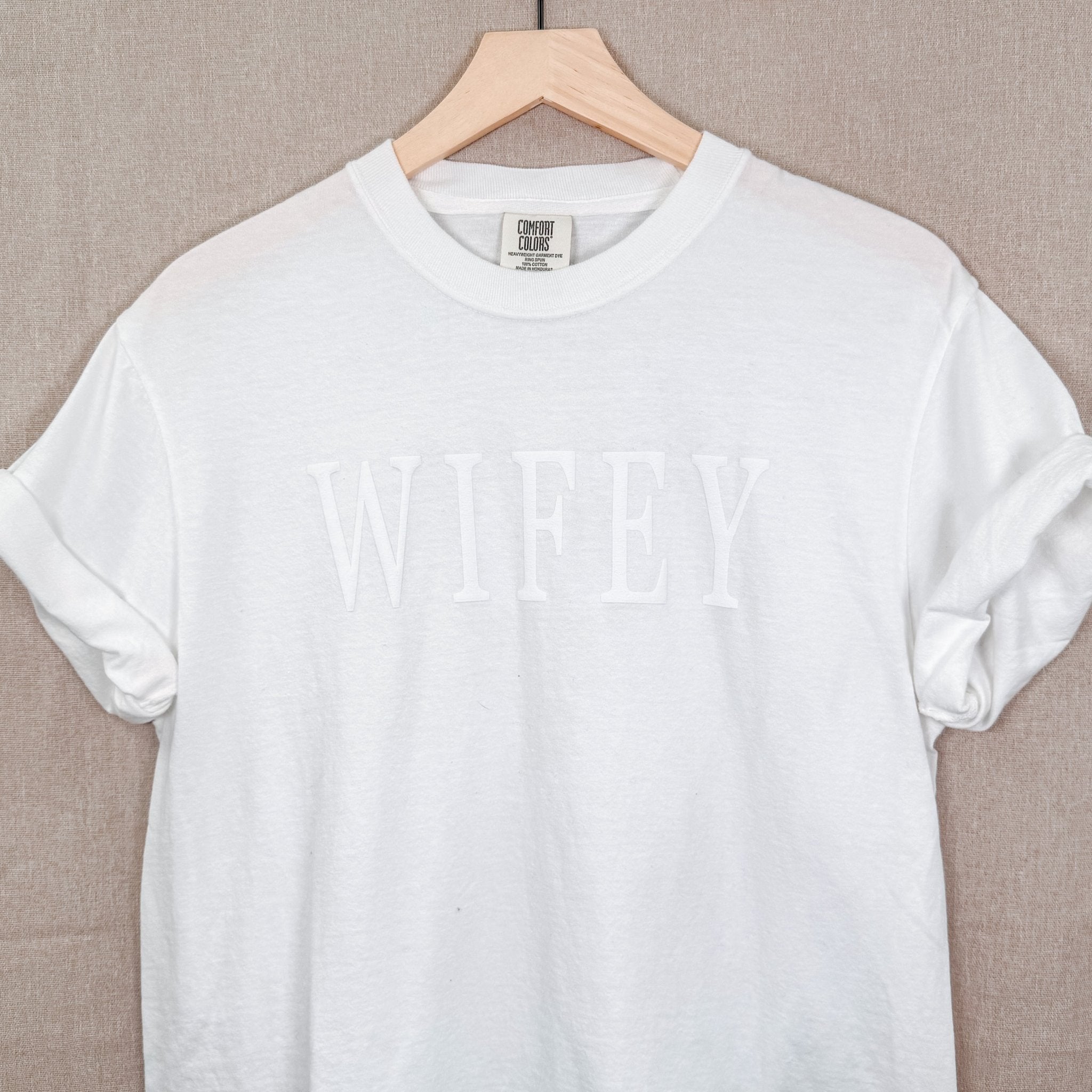 Wifey Embossed Puff Print T-Shirt