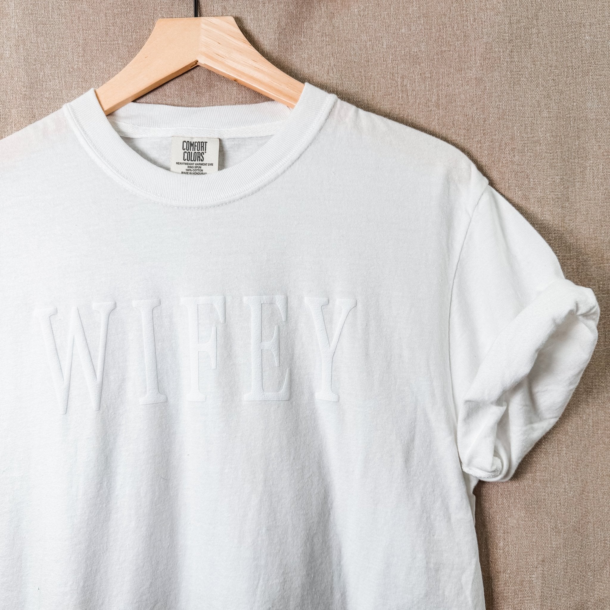 Wifey Embossed Puff Print T-Shirt