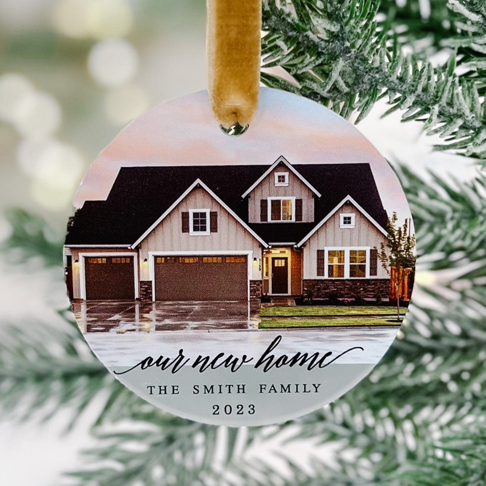 Our New Home Photo Christmas Ornament - Ornament - Acrylic