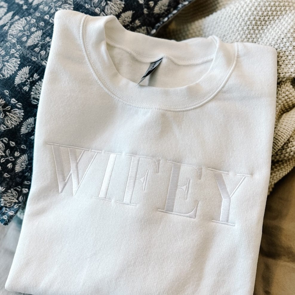 Wifey Personalized Crewneck Sweatshirt - Sweatshirt - Embroidery