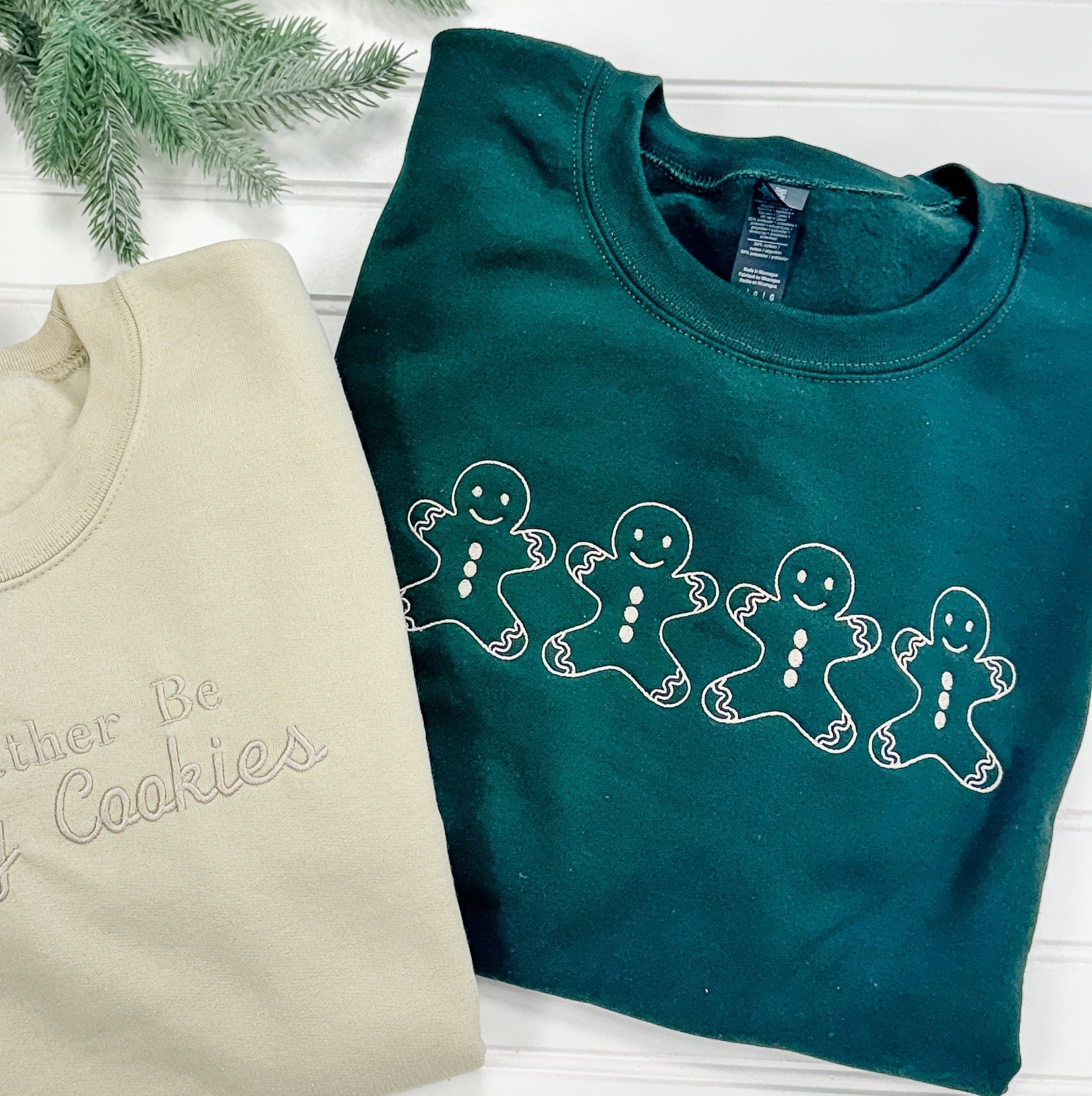 Christmas Gingerbread Men Sweatshirt - Sweatshirt - Embroidery