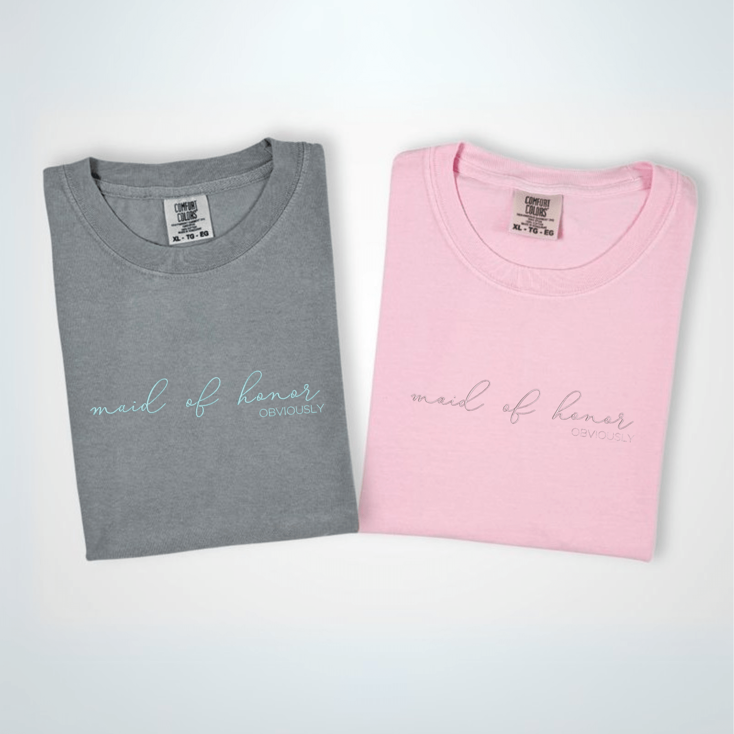 Maid of Honor Obviously T-shirt - Embroidery - Tshirt