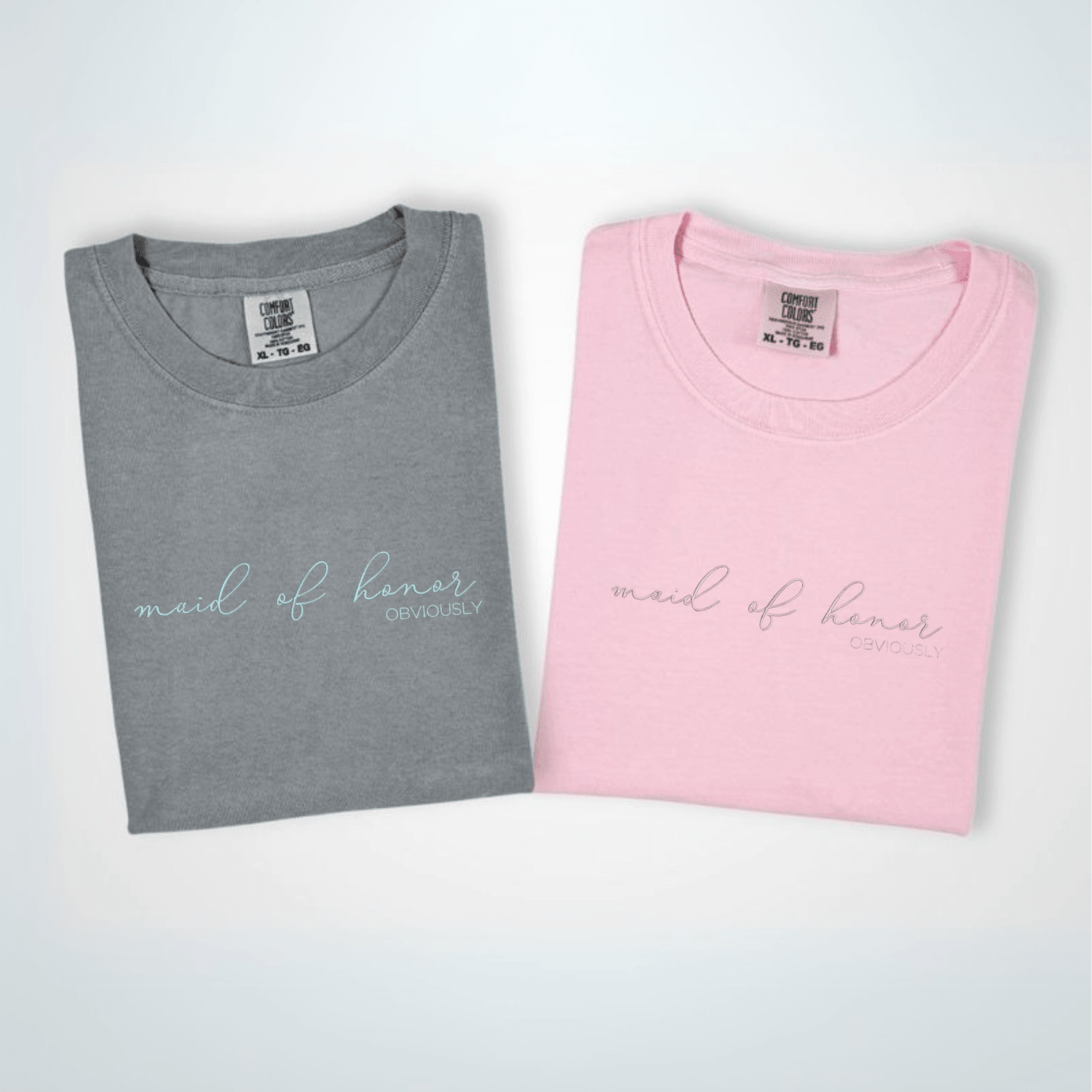 Maid of Honor Obviously T-shirt - Embroidery - Tshirt