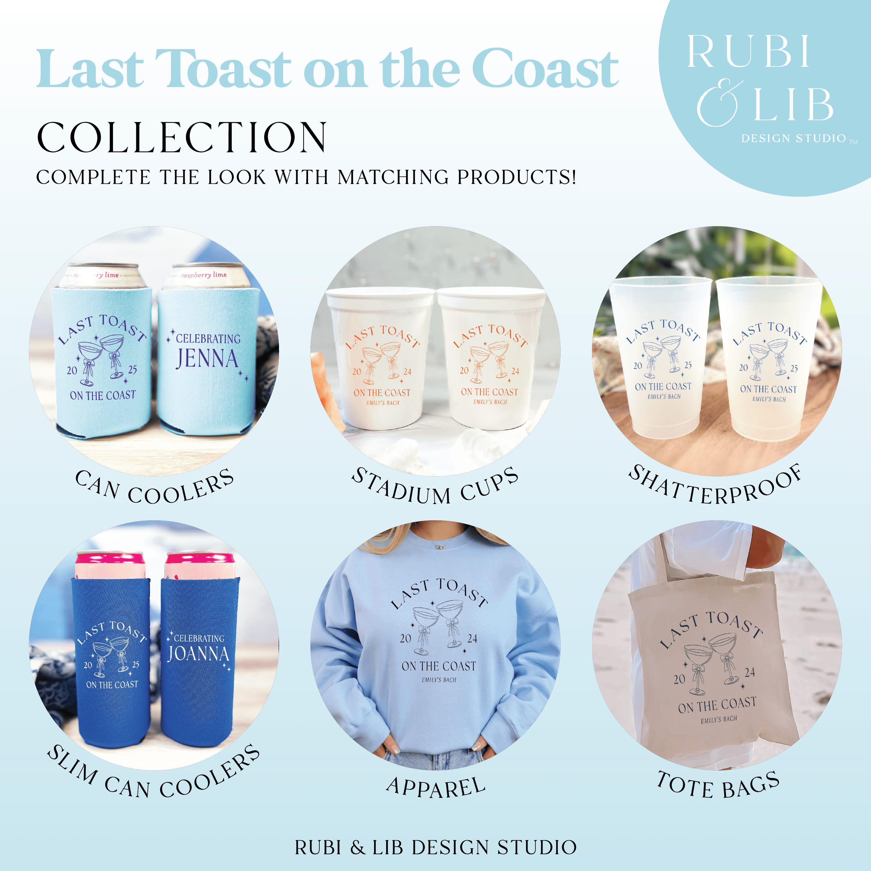 Last Toast on the Coast Bachelorette Stadium Cups - Cups - Stadium - Bachelorette