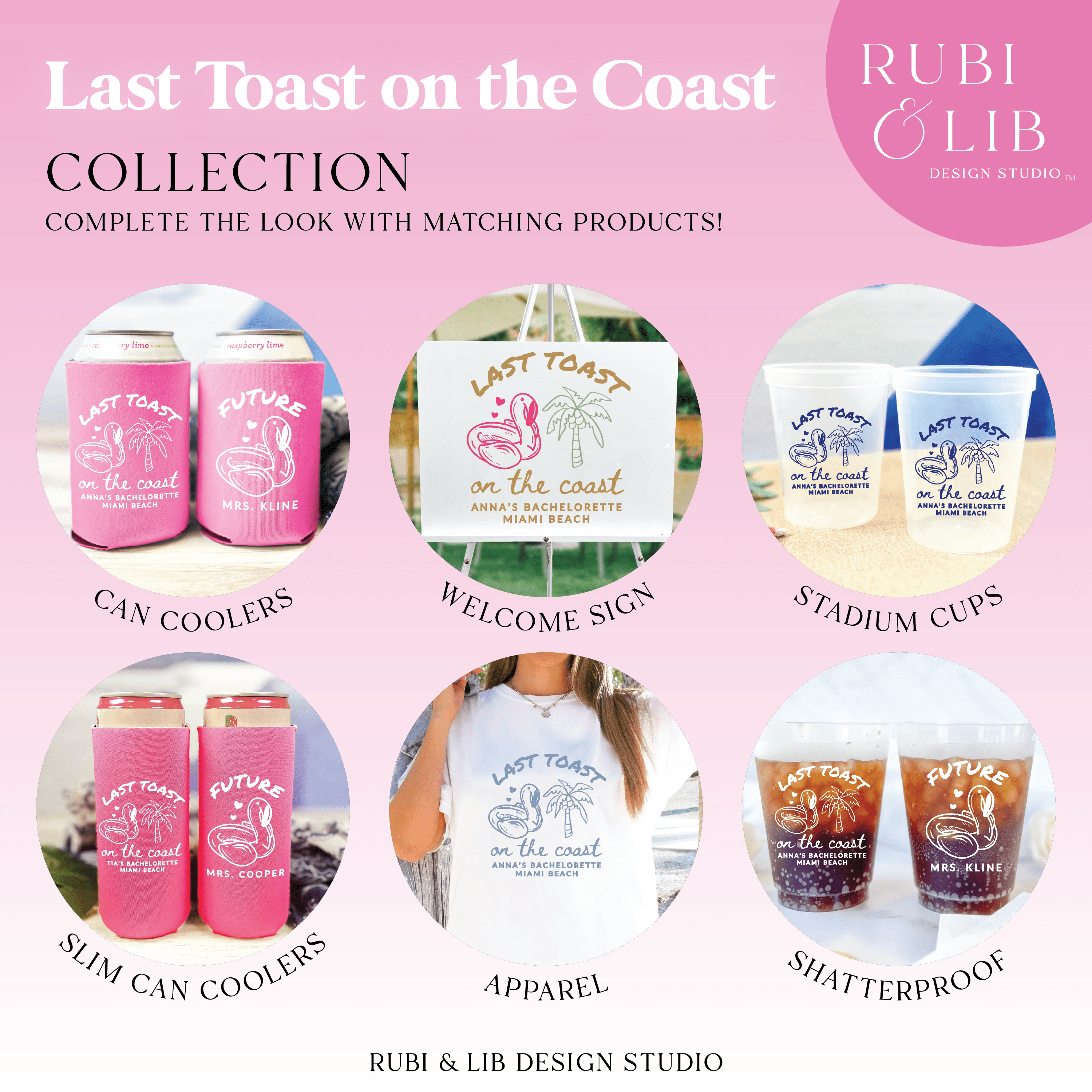 Last Toast on the Coast Bachelorette Stadium Cups - Cups - Stadium - Bachelorette