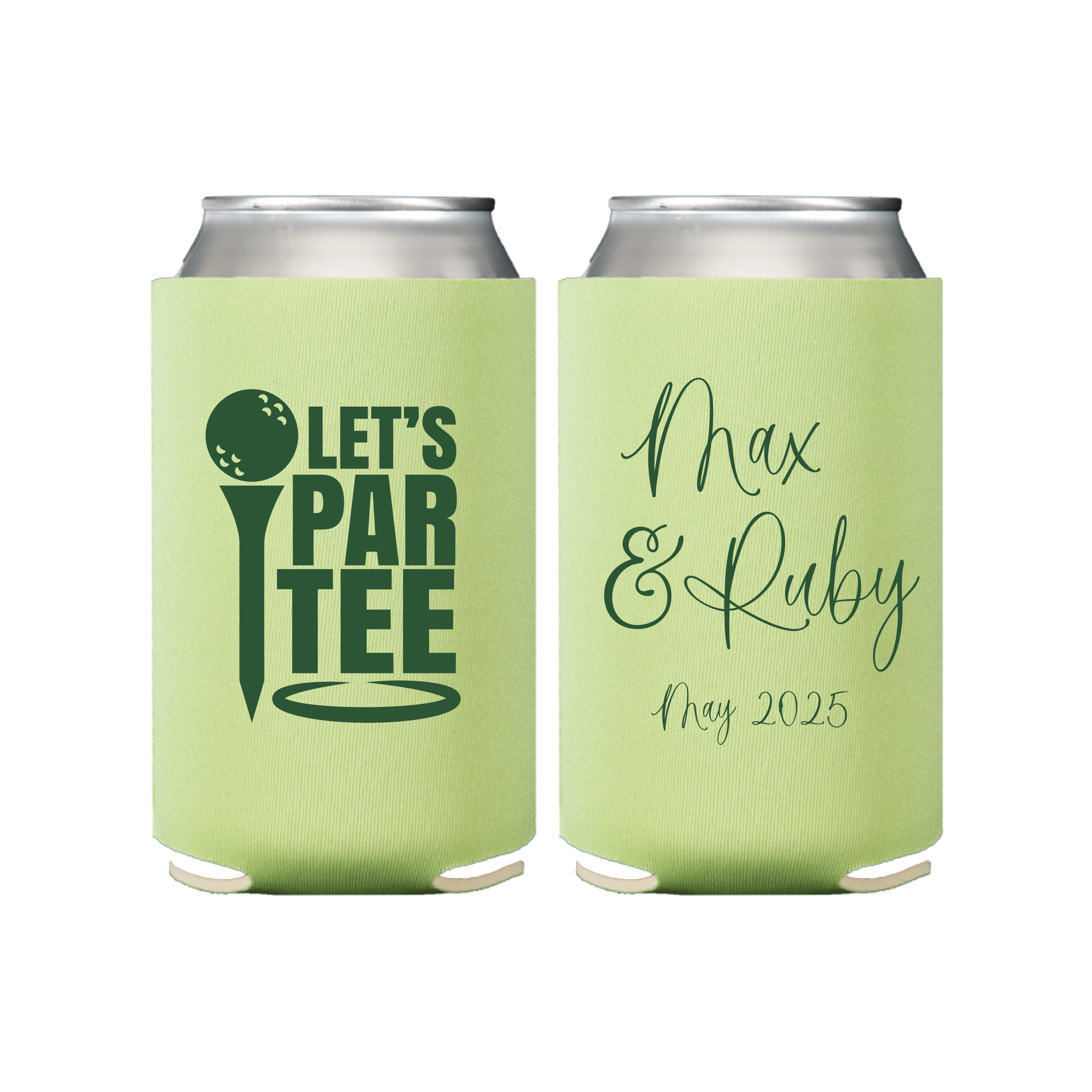 Let's Par-Tee Gold Wedding Beer Can Holder - Can Cooler