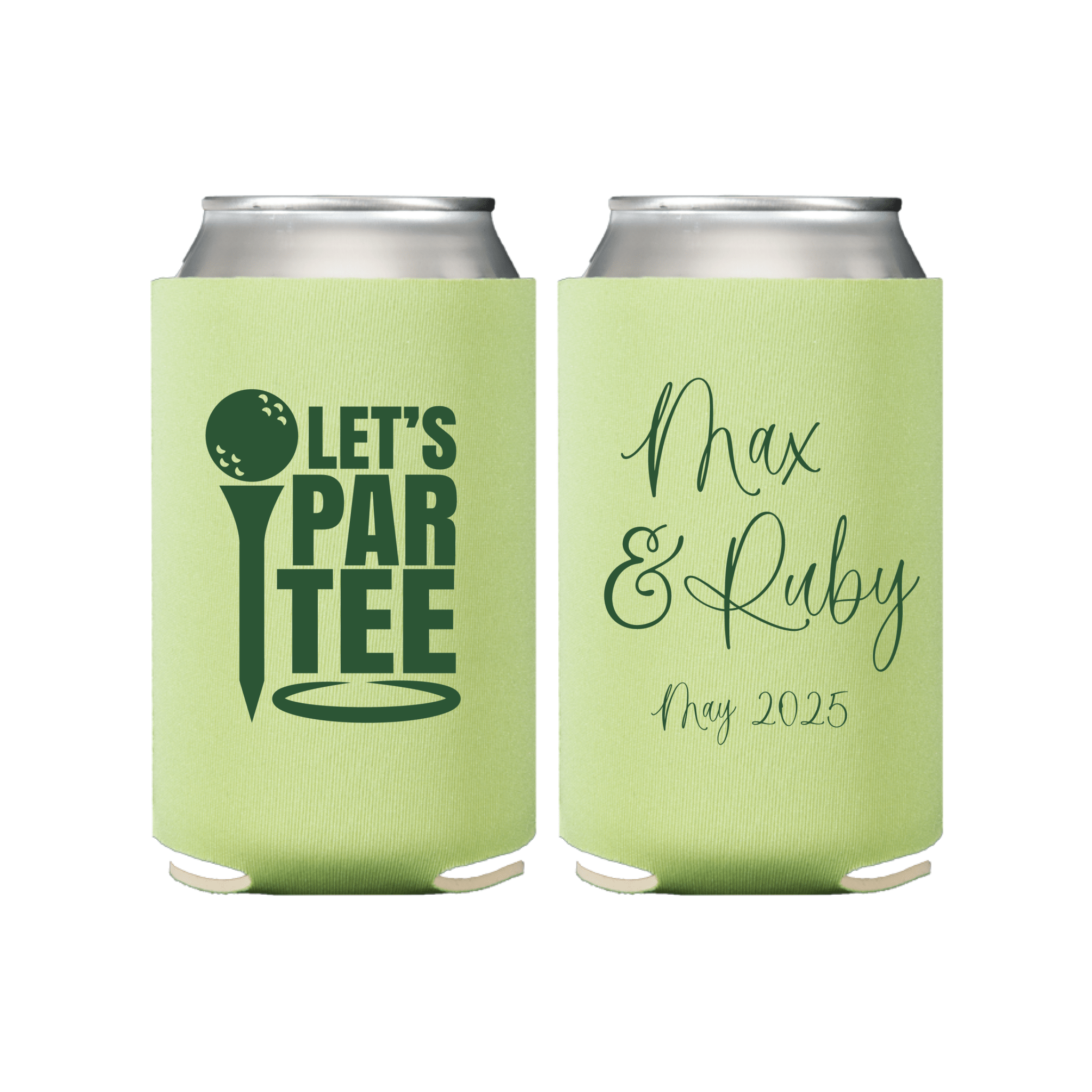 Let's Par-Tee Gold Wedding Beer Can Holder - Can Cooler