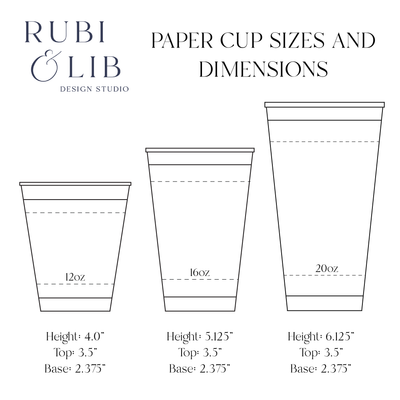 Square Monogram Personalized Wedding Paper Cups