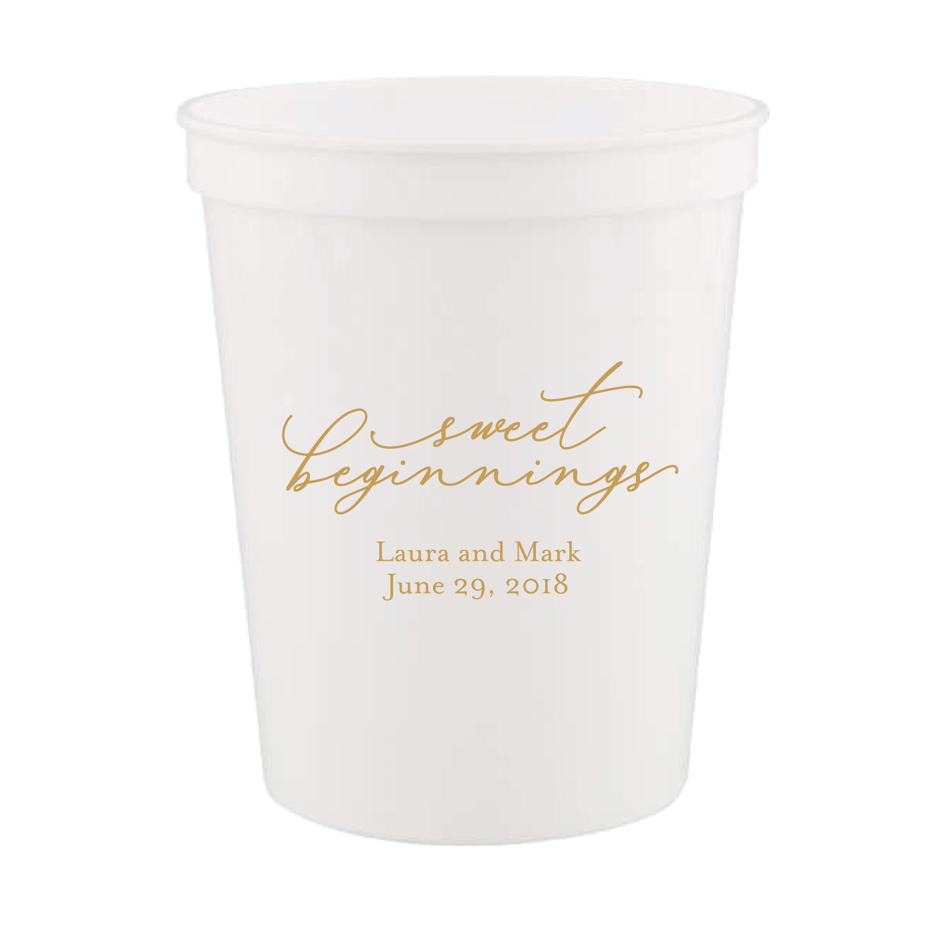 Sweet Beginnings Personalized Wedding Stadium Cups - Cup - Stadium