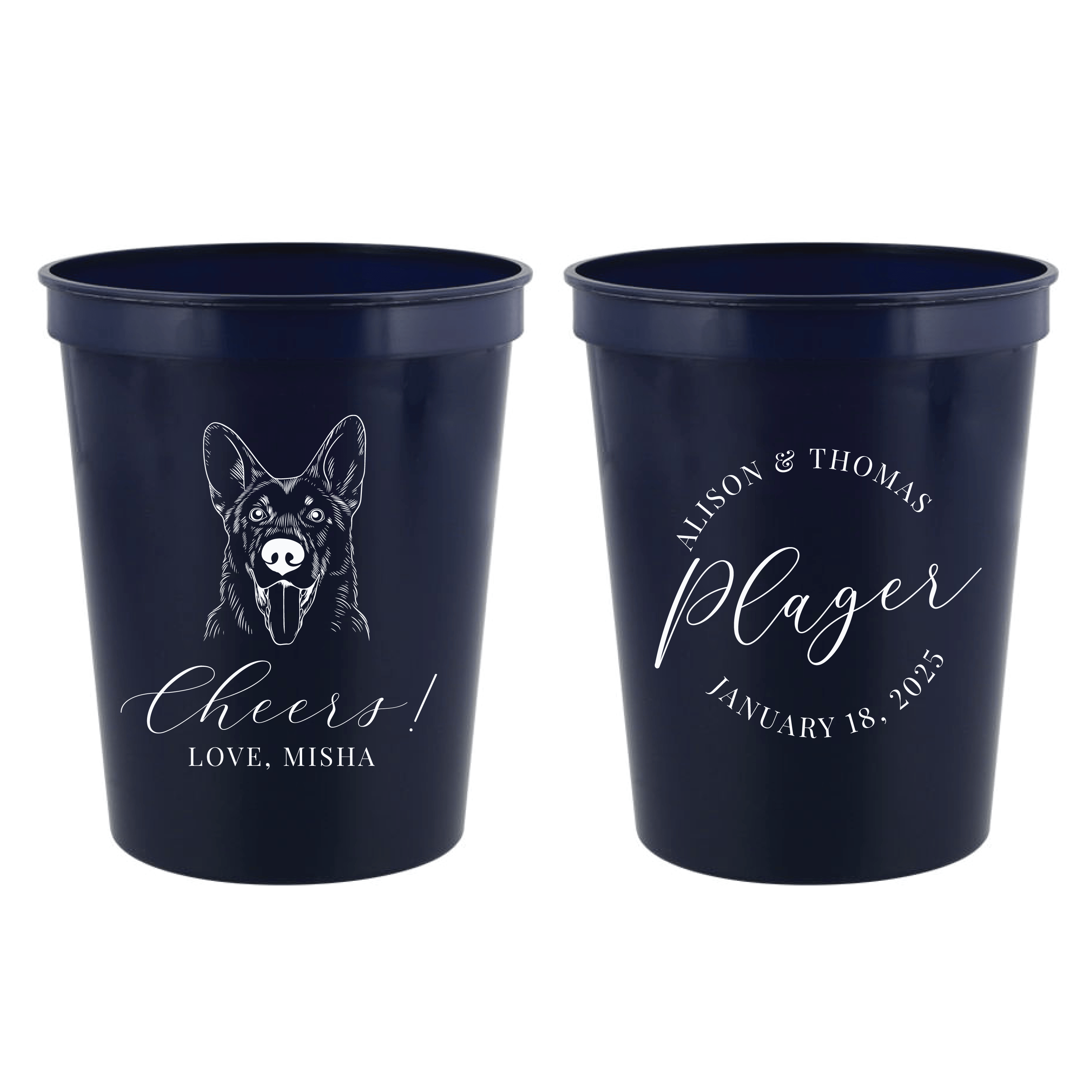 Personalized Stadium Cups with Custom Pet Illustration - Cup - Stadium - Dog