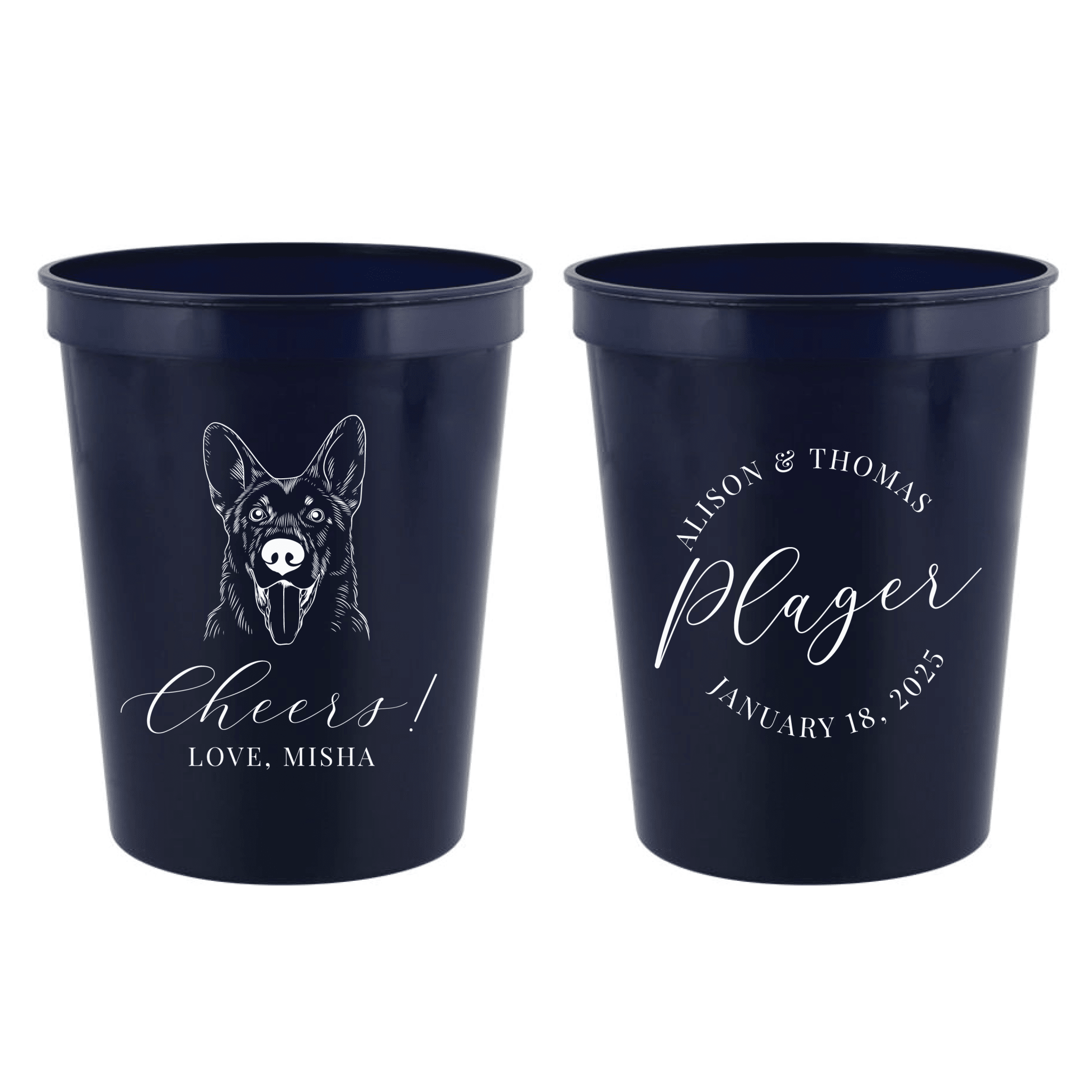 Personalized Stadium Cups with Custom Pet Illustration - Cup - Stadium - Dog