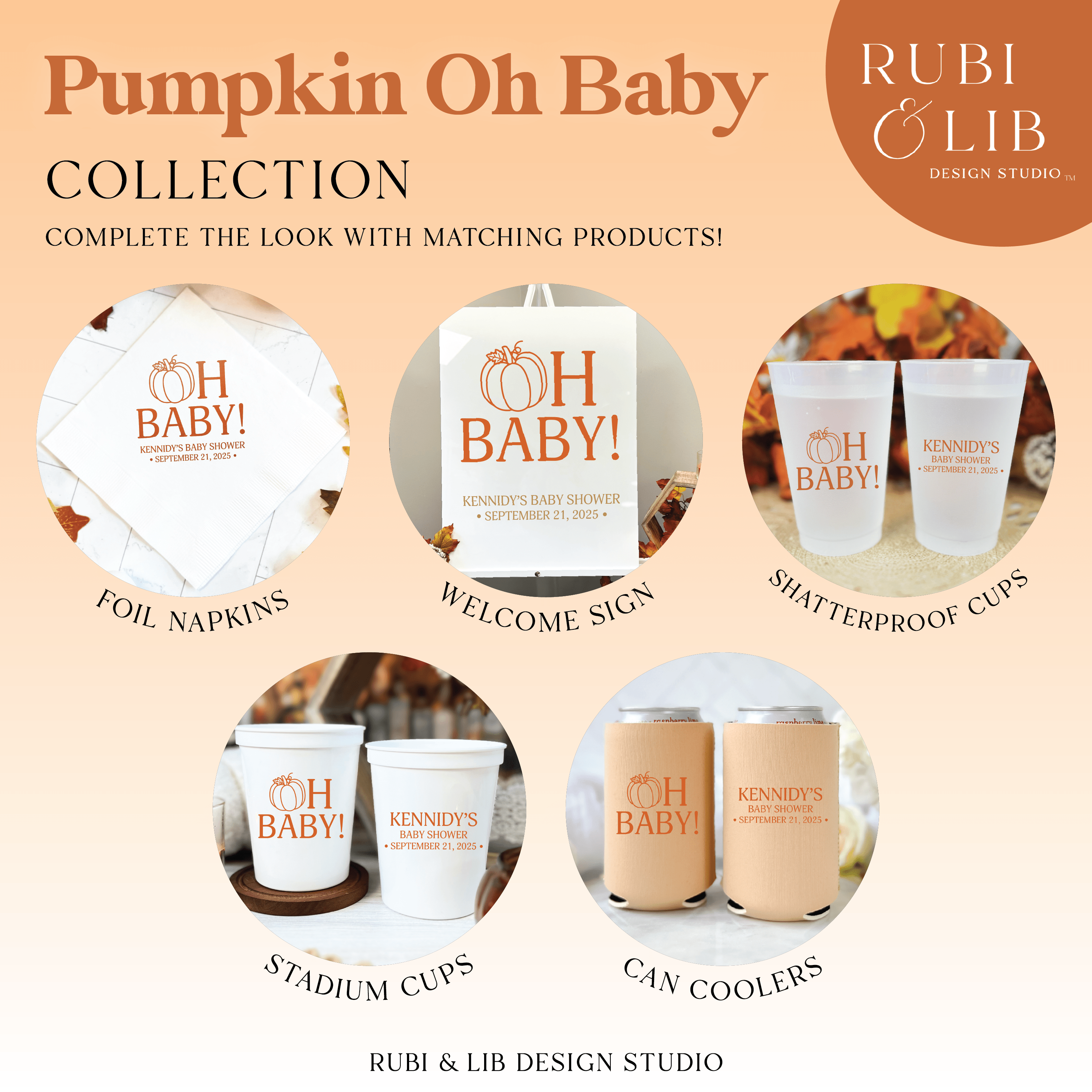 Fall Oh Baby Personalized Baby Shower Stadium Cups - Cup - Stadium