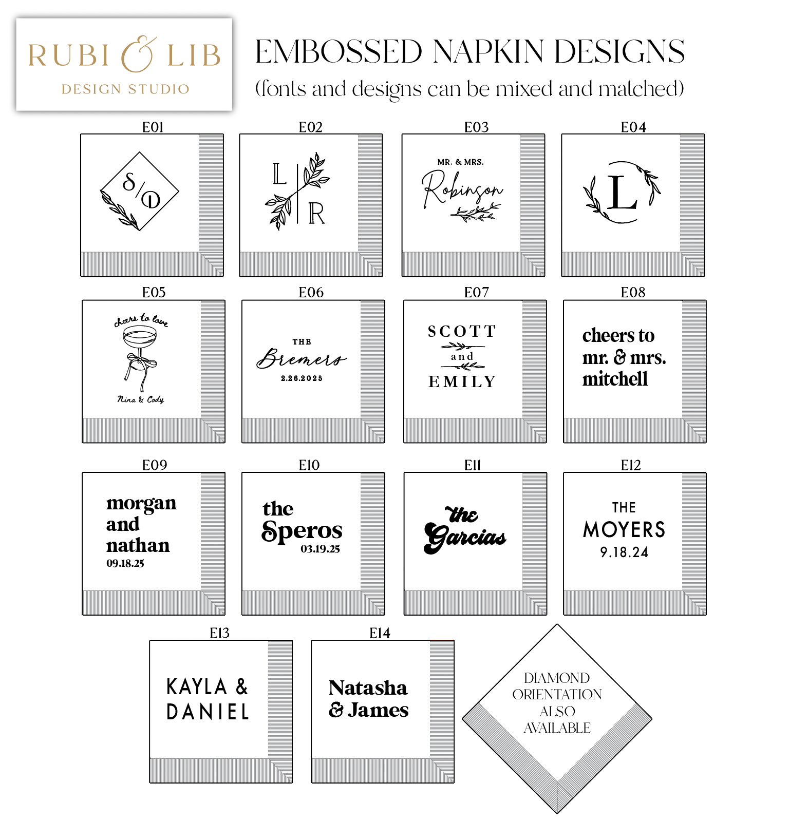 Embossed Personalized Wedding Napkins - Napkins - Embossed