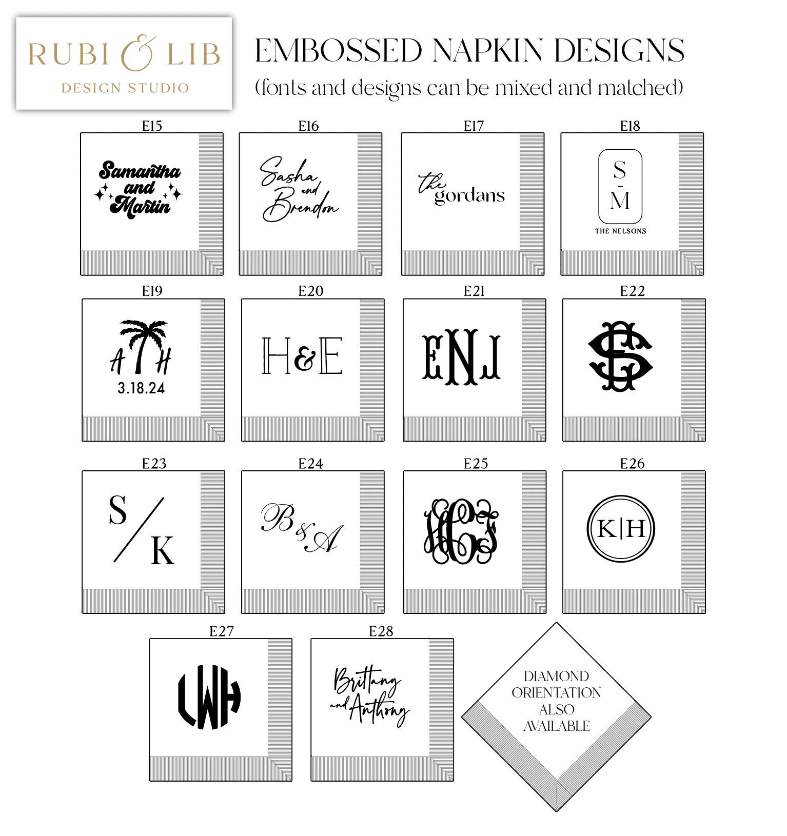 Embossed Personalized Wedding Napkins - Napkins - Embossed