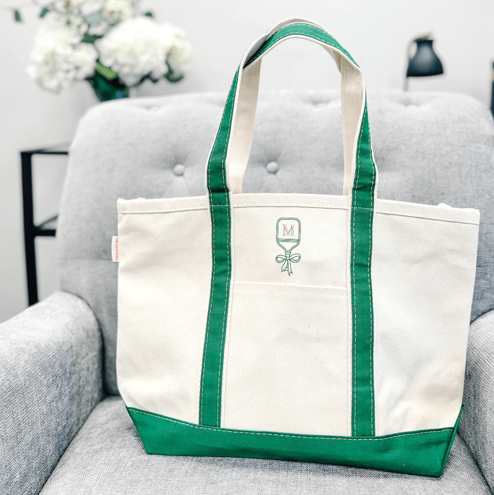 PickleBall Monogrammed Tote Bag - Embroidery - Tote Bag