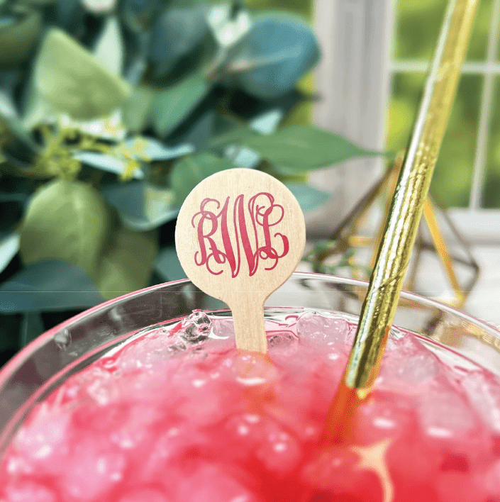 Vine Monogram Drink Stir Stick - Drink Stir Stick